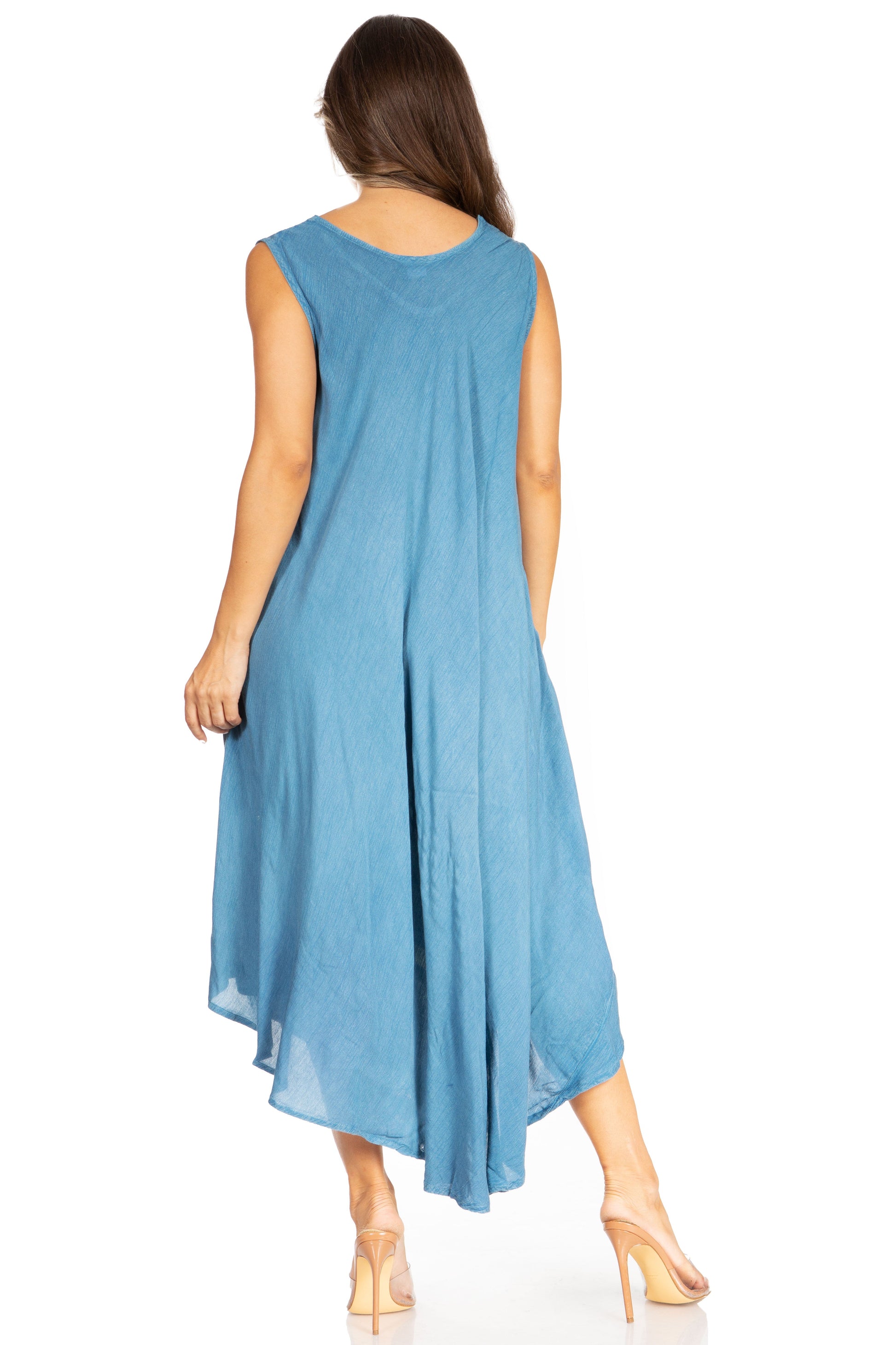 Sakkas Starlight Fourth Women's Tie Dye Caftan Tank Dress/Cover Up Beach Kaftan - Concordia Style Boutique
