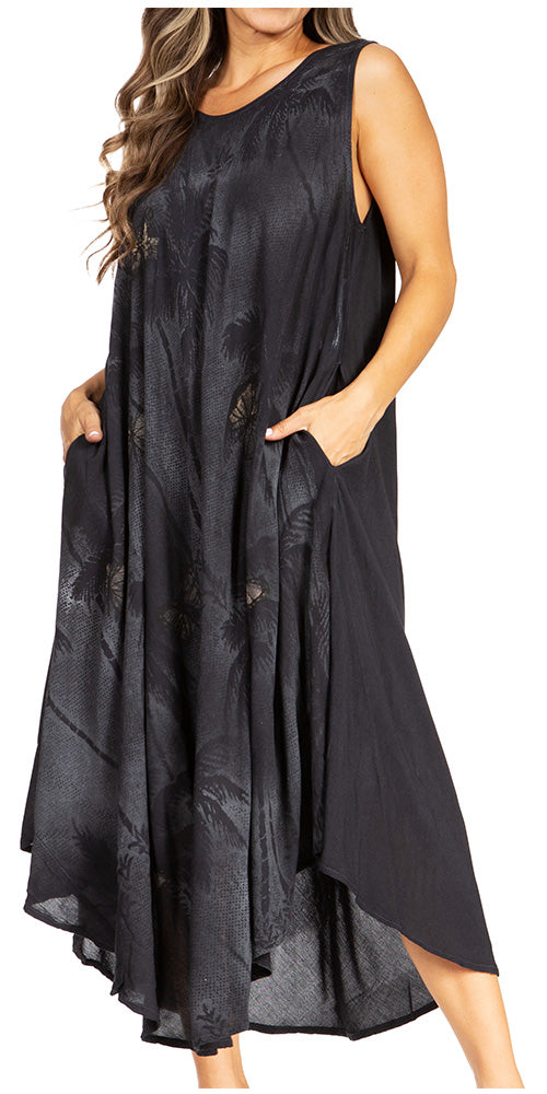 Sakkas Starlight Fourth Women's Tie Dye Caftan Tank Dress/Cover Up Beach Kaftan - Concordia Style Boutique
