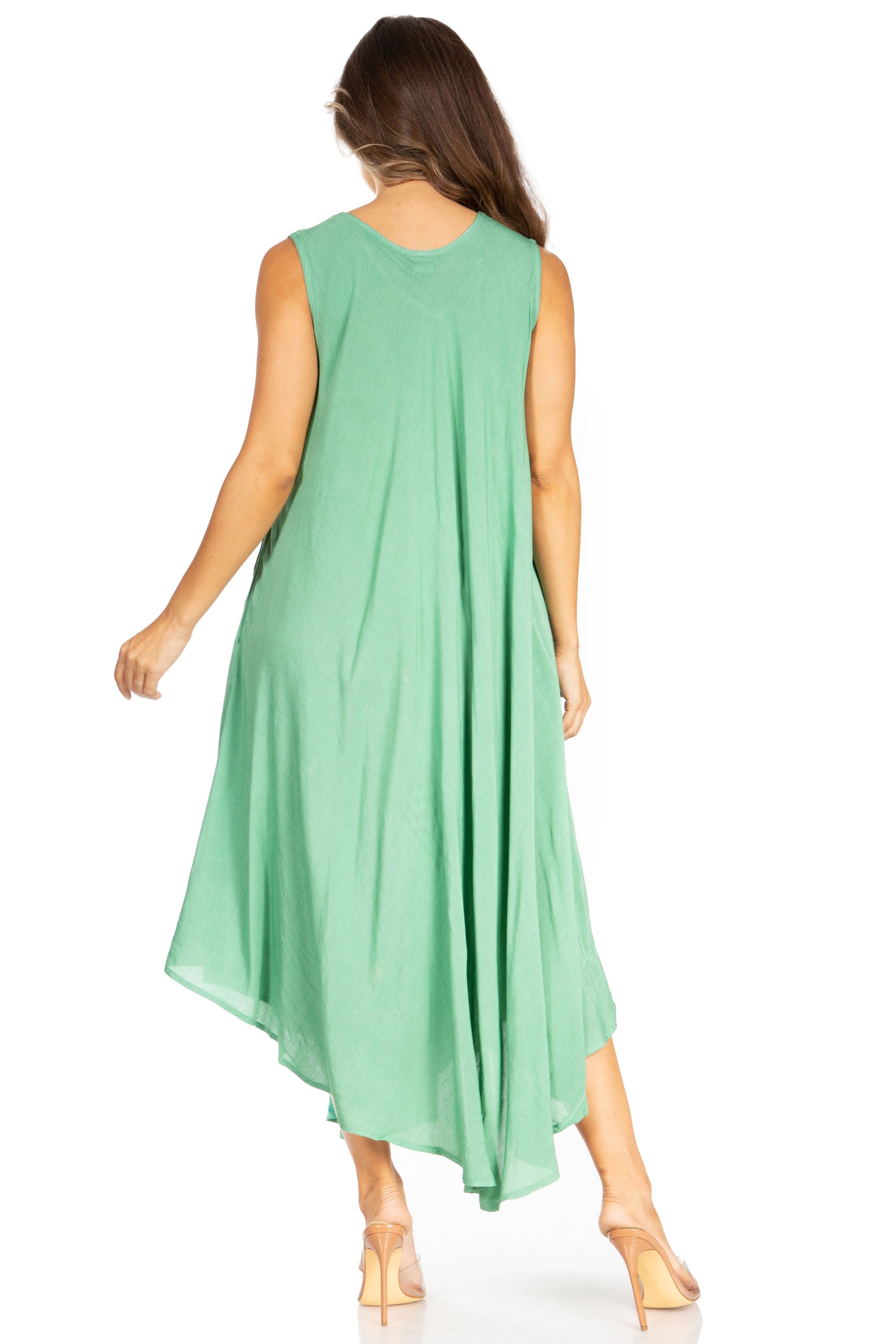 Sakkas Starlight Fourth Women's Tie Dye Caftan Tank Dress/Cover Up Beach Kaftan - Concordia Style Boutique