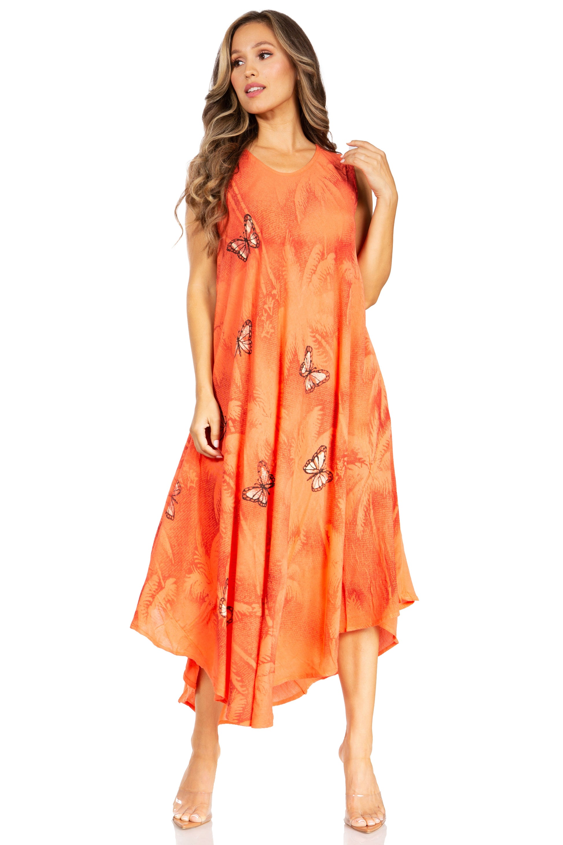 Sakkas Starlight Fourth Women's Tie Dye Caftan Tank Dress/Cover Up Beach Kaftan - Concordia Style Boutique