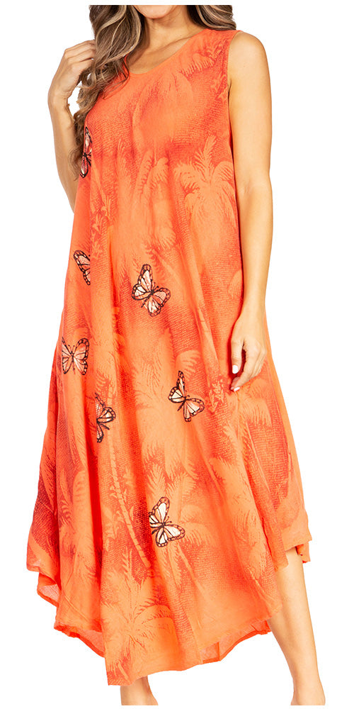 Sakkas Starlight Fourth Women's Tie Dye Caftan Tank Dress/Cover Up Beach Kaftan - Concordia Style Boutique