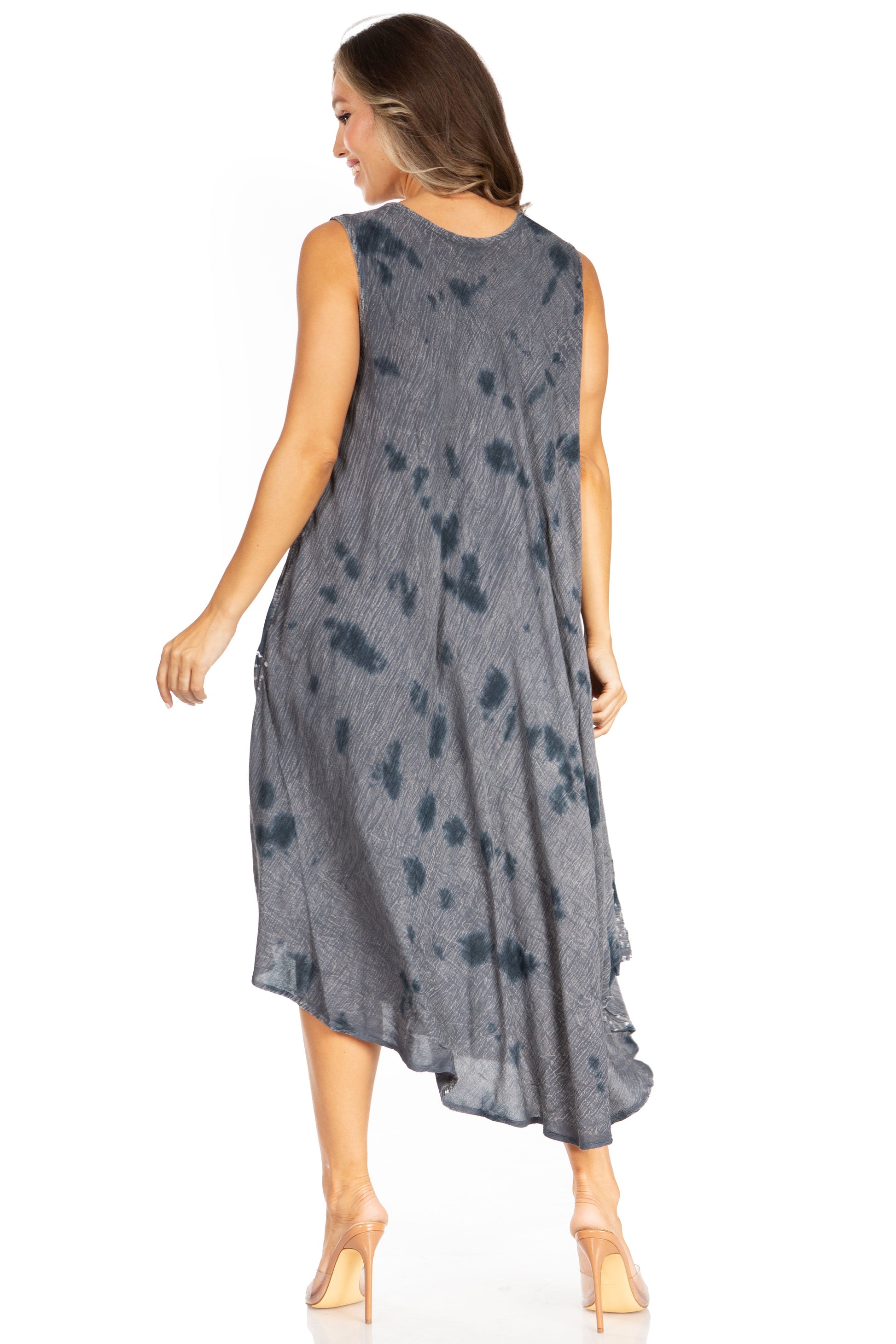 Sakkas Starlight Fourth Women's Tie Dye Caftan Tank Dress/Cover Up Beach Kaftan - Concordia Style Boutique