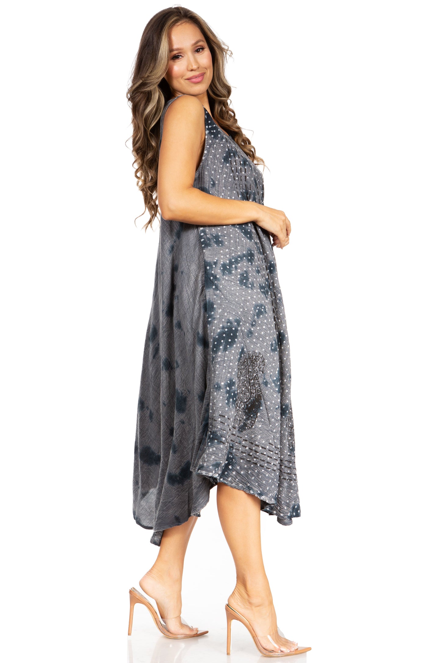 Sakkas Starlight Fourth Women's Tie Dye Caftan Tank Dress/Cover Up Beach Kaftan - Concordia Style Boutique
