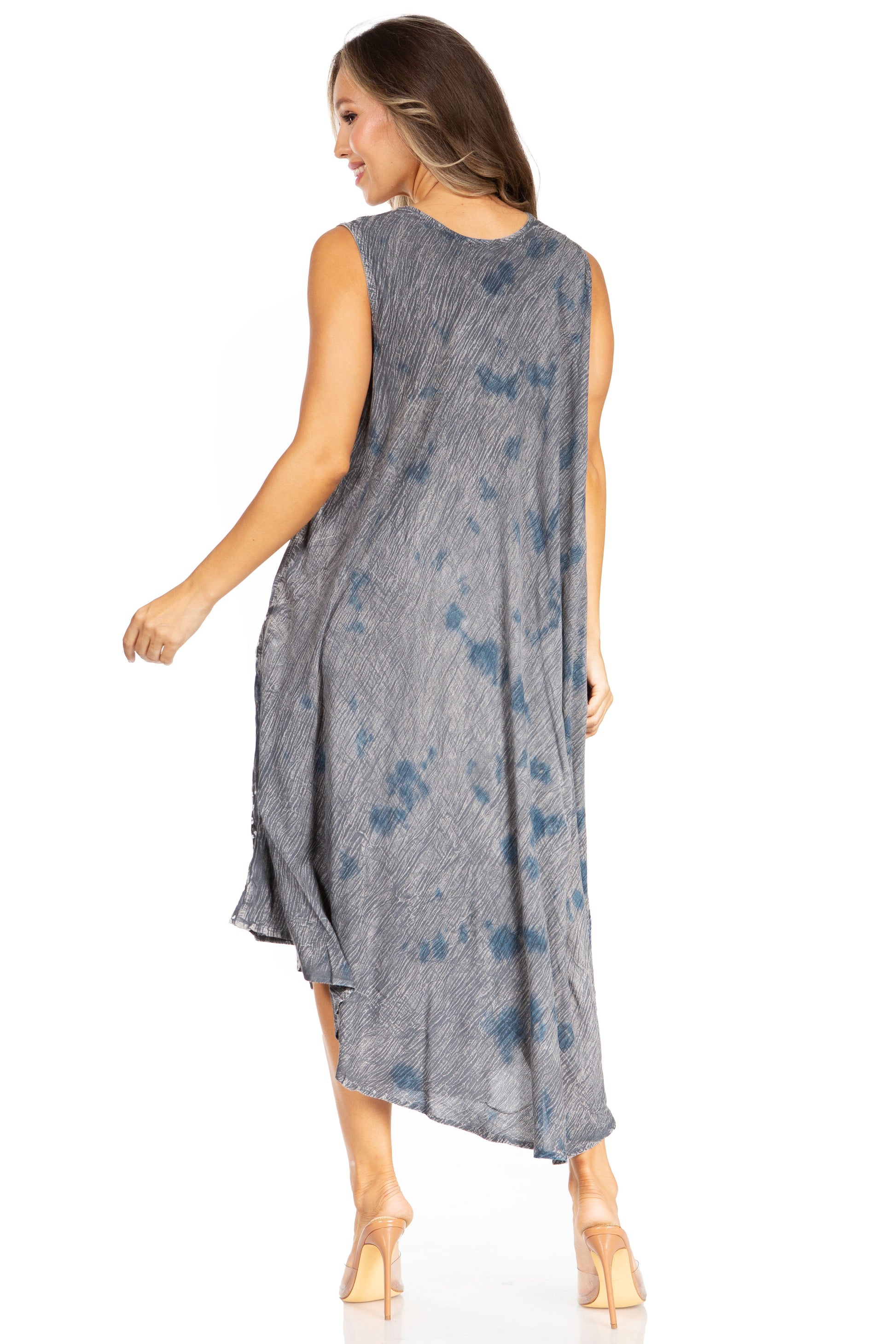 Sakkas Starlight Fourth Women's Tie Dye Caftan Tank Dress/Cover Up Beach Kaftan - Concordia Style Boutique