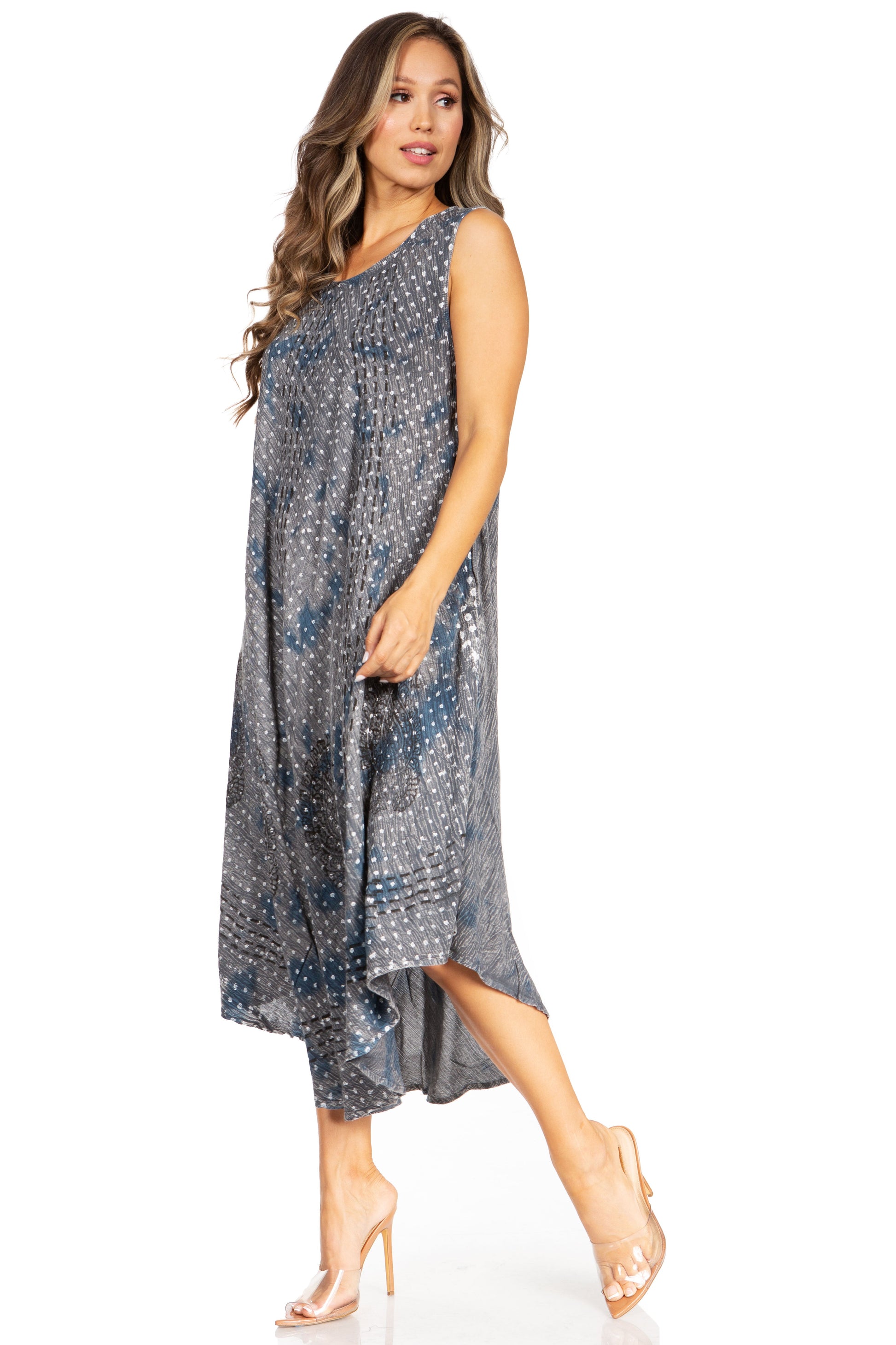 Sakkas Starlight Fourth Women's Tie Dye Caftan Tank Dress/Cover Up Beach Kaftan - Concordia Style Boutique