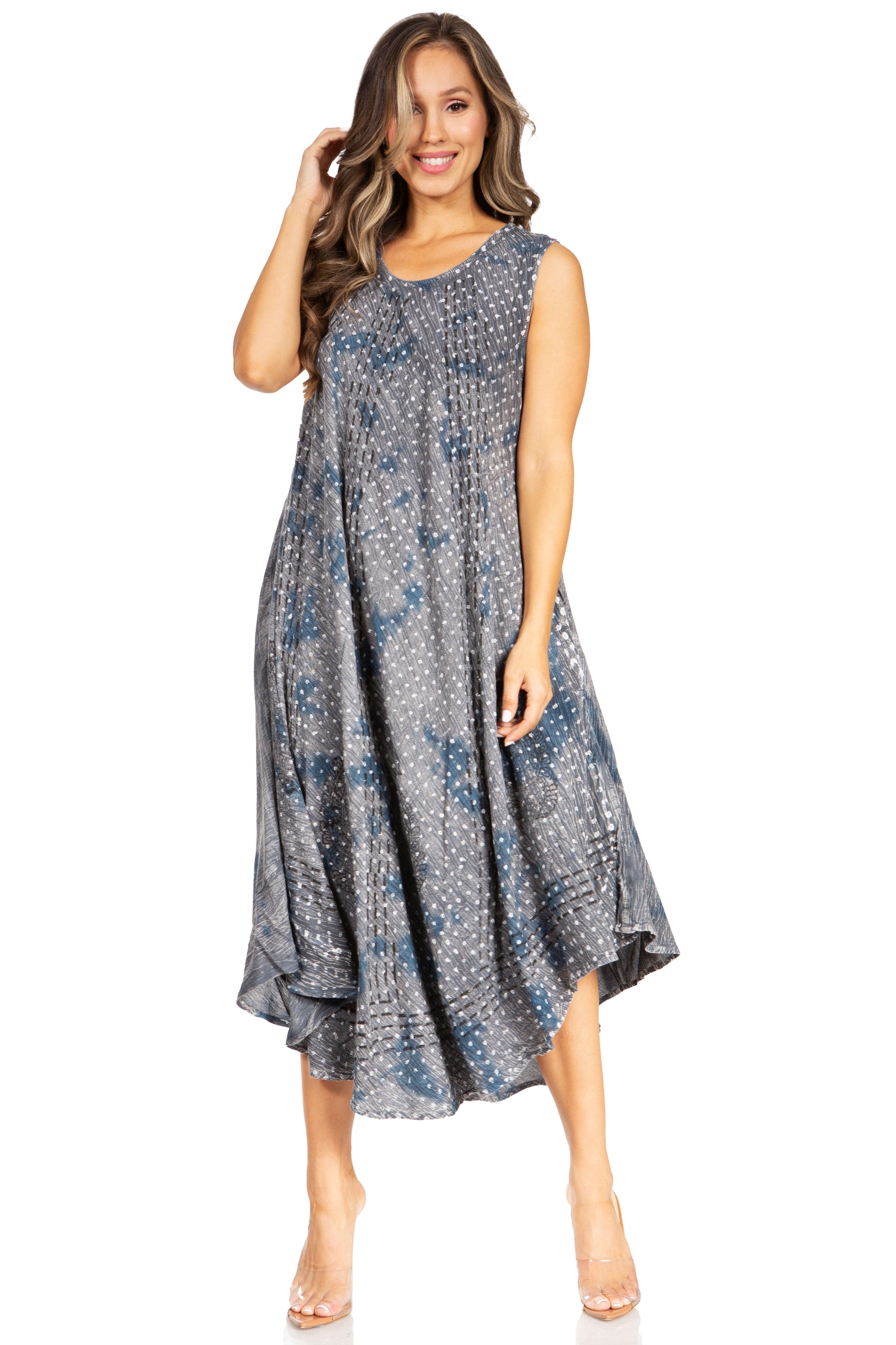 Sakkas Starlight Fourth Women's Tie Dye Caftan Tank Dress/Cover Up Beach Kaftan - Concordia Style Boutique