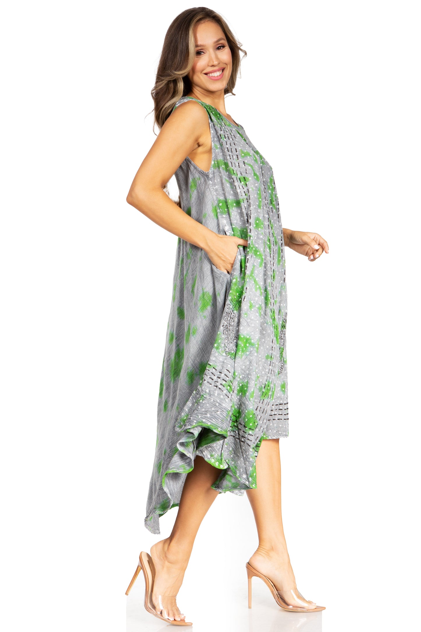 Sakkas Starlight Fourth Women's Tie Dye Caftan Tank Dress/Cover Up Beach Kaftan - Concordia Style Boutique