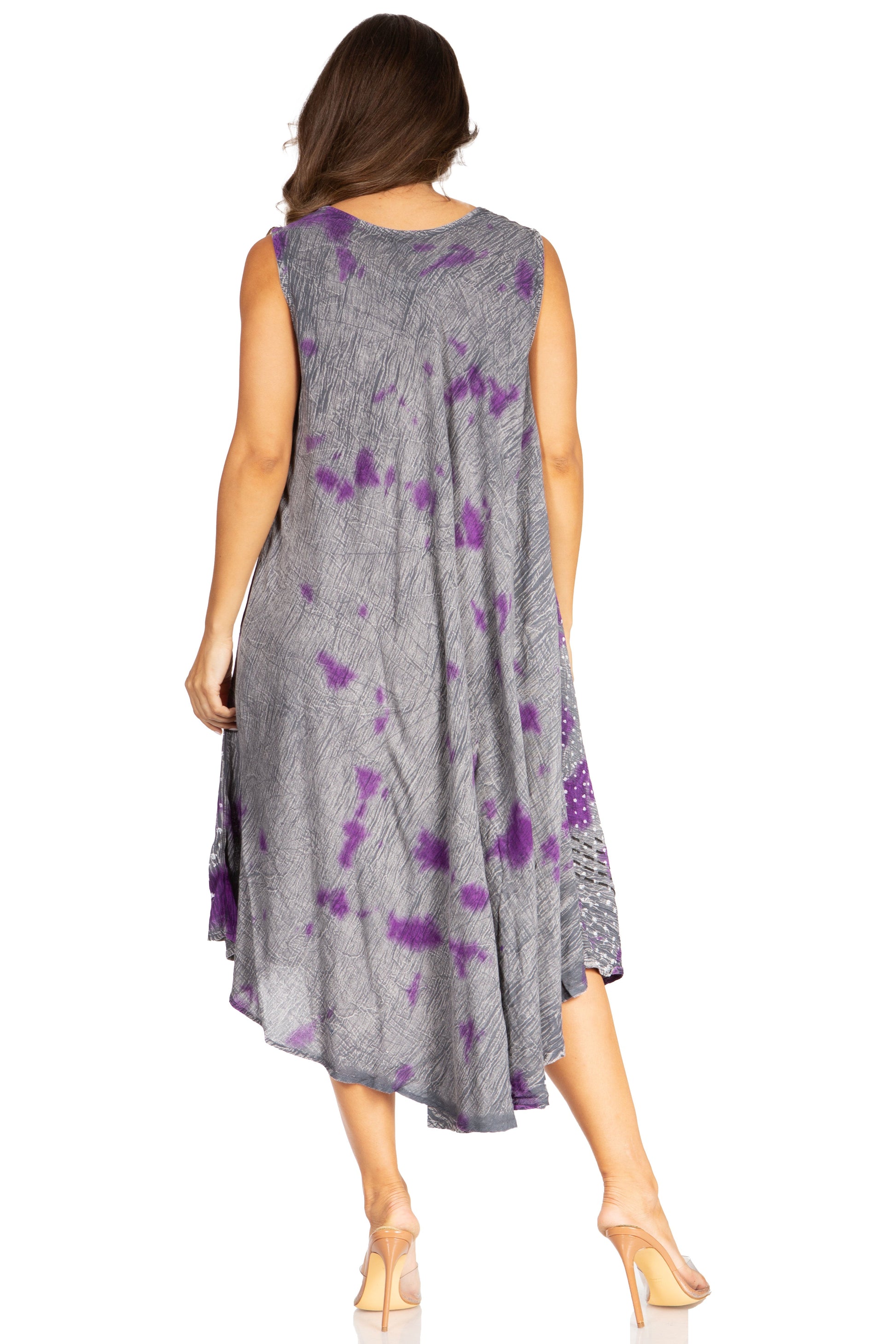 Sakkas Starlight Fourth Women's Tie Dye Caftan Tank Dress/Cover Up Beach Kaftan - Concordia Style Boutique