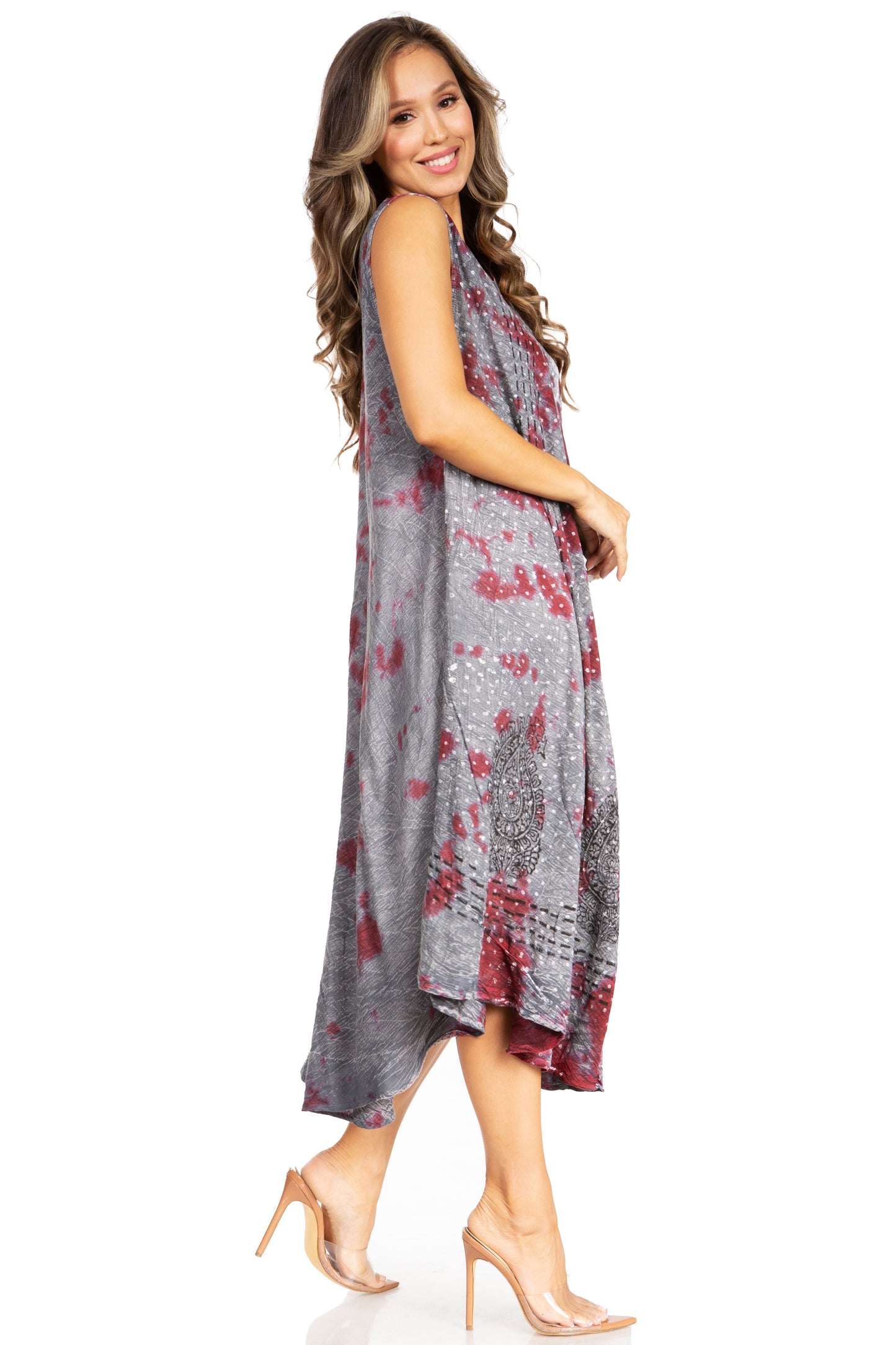Sakkas Starlight Fourth Women's Tie Dye Caftan Tank Dress/Cover Up Beach Kaftan - Concordia Style Boutique