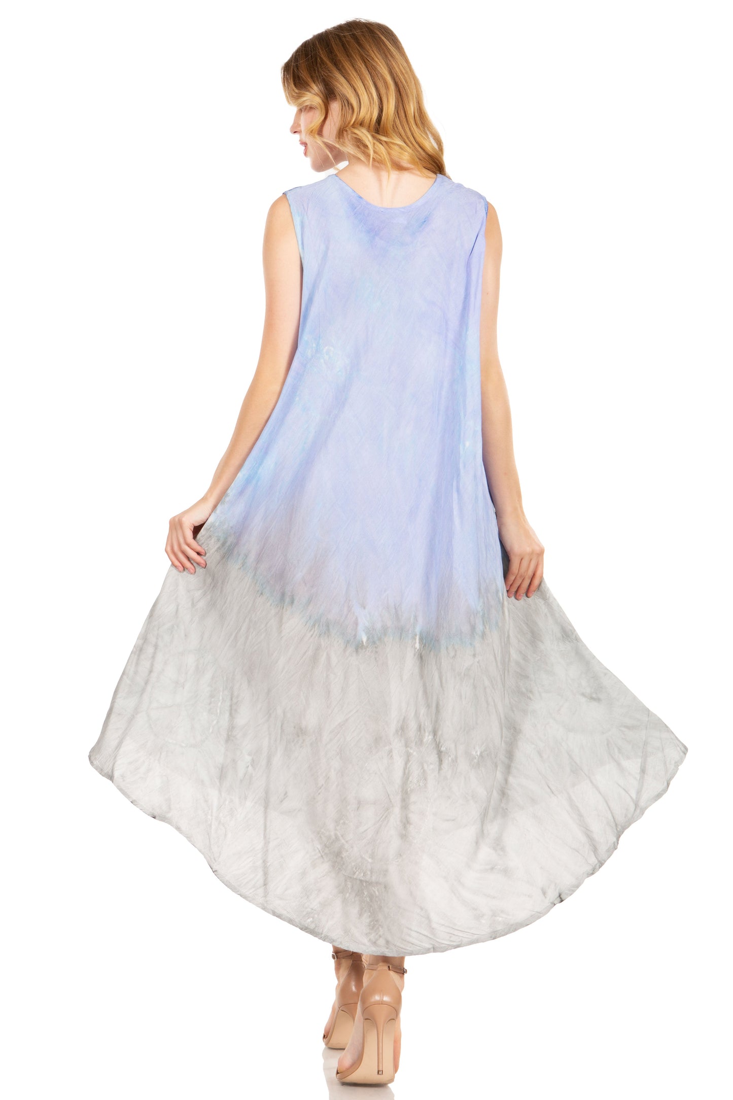 Sakkas Starlight Fourth Women's Tie Dye Caftan Tank Dress/Cover Up Beach Kaftan - Concordia Style Boutique
