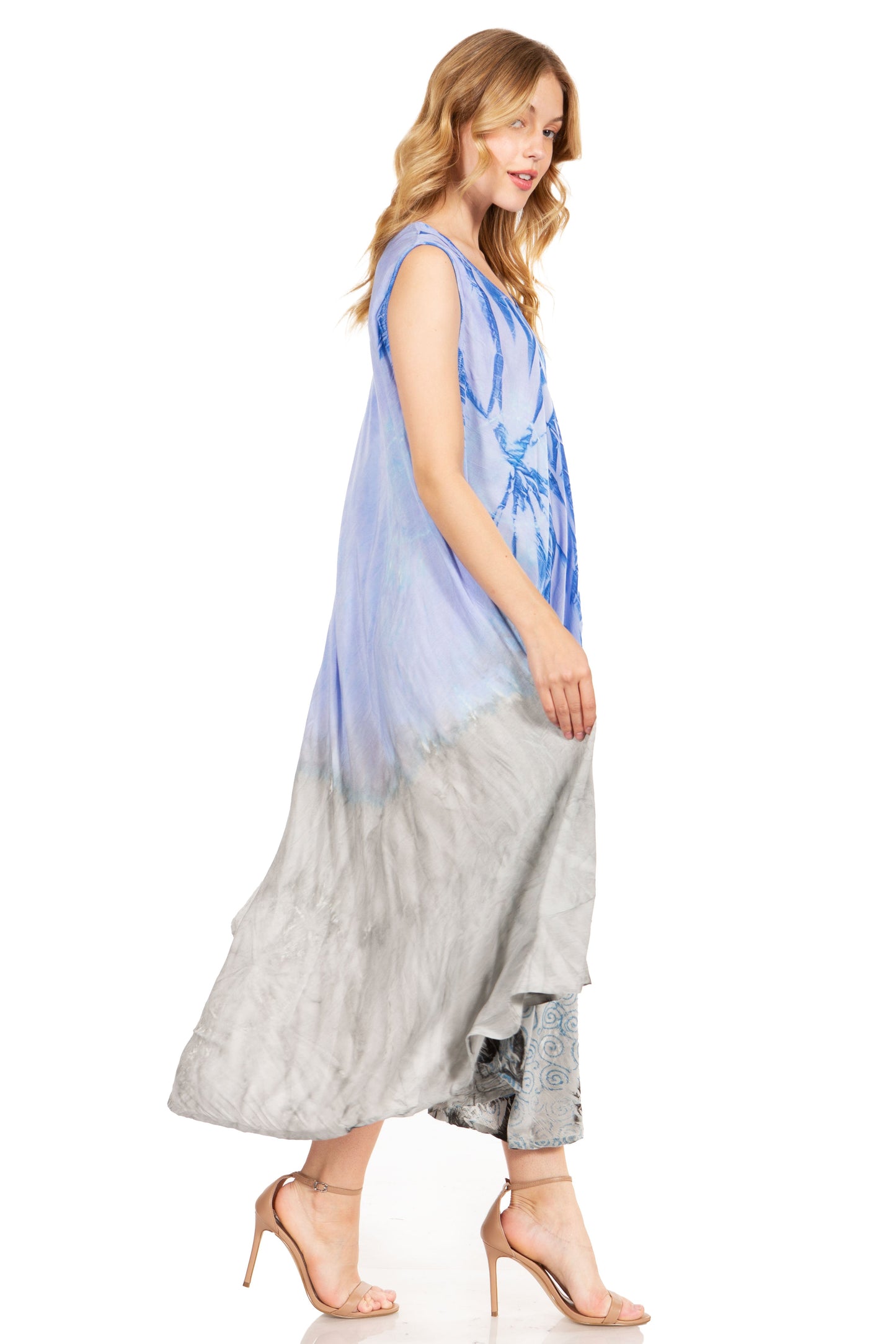 Sakkas Starlight Fourth Women's Tie Dye Caftan Tank Dress/Cover Up Beach Kaftan - Concordia Style Boutique