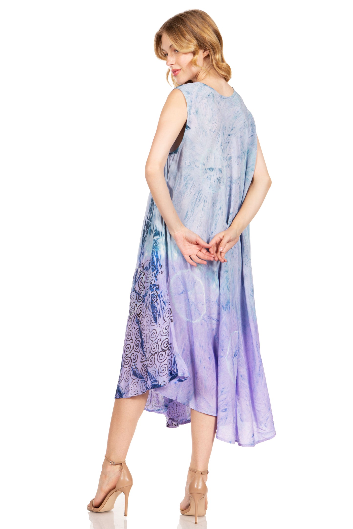 Sakkas Starlight Fourth Women's Tie Dye Caftan Tank Dress/Cover Up Beach Kaftan - Concordia Style Boutique
