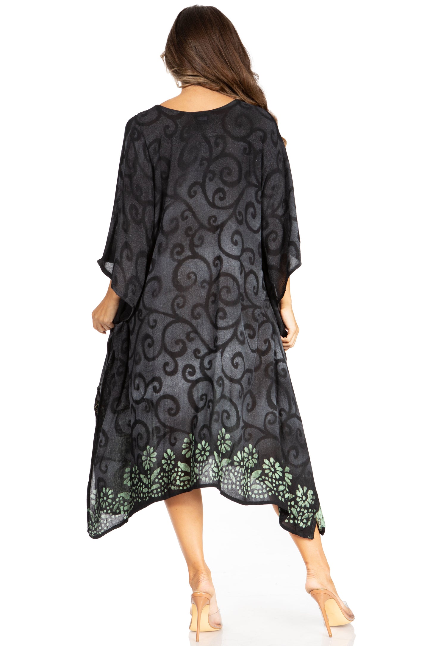 Sakkas Clementine Women's Tie Dye Caftan Dress/Cover Up Beach Kaftan Boho Summer - Concordia Style Boutique