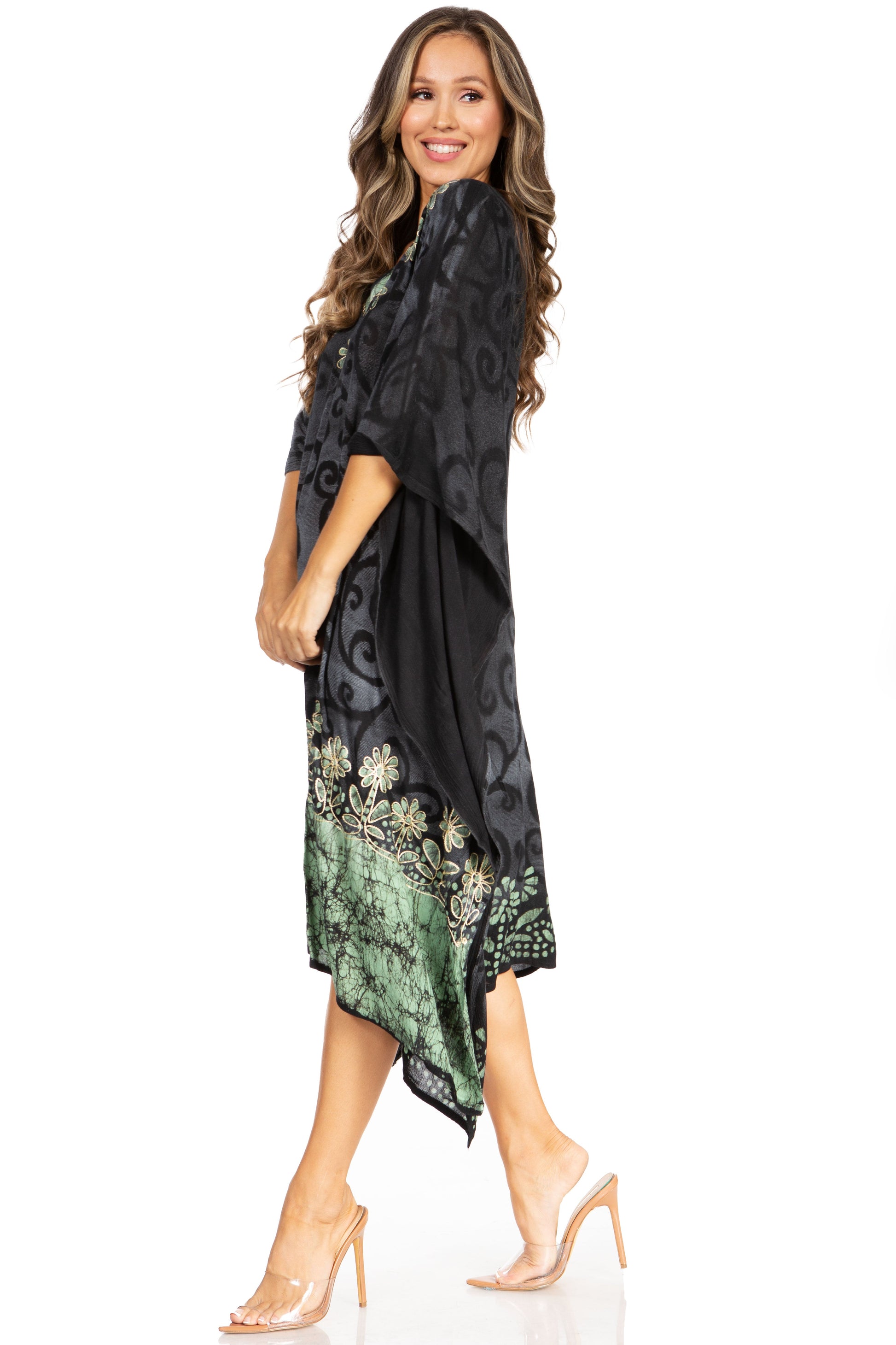 Sakkas Clementine Women's Tie Dye Caftan Dress/Cover Up Beach Kaftan Boho Summer - Concordia Style Boutique