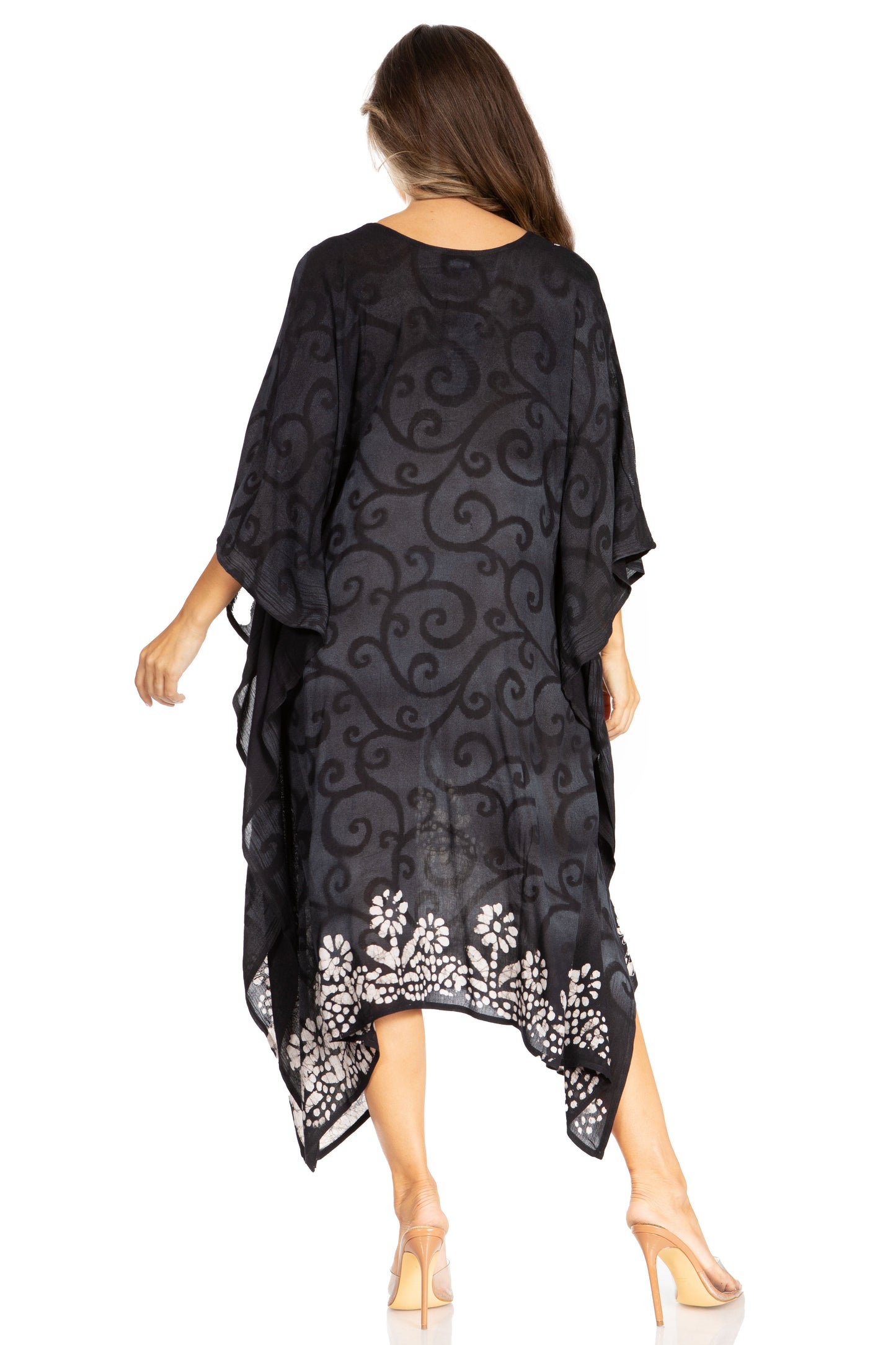 Sakkas Clementine Women's Tie Dye Caftan Dress/Cover Up Beach Kaftan Boho Summer - Concordia Style Boutique
