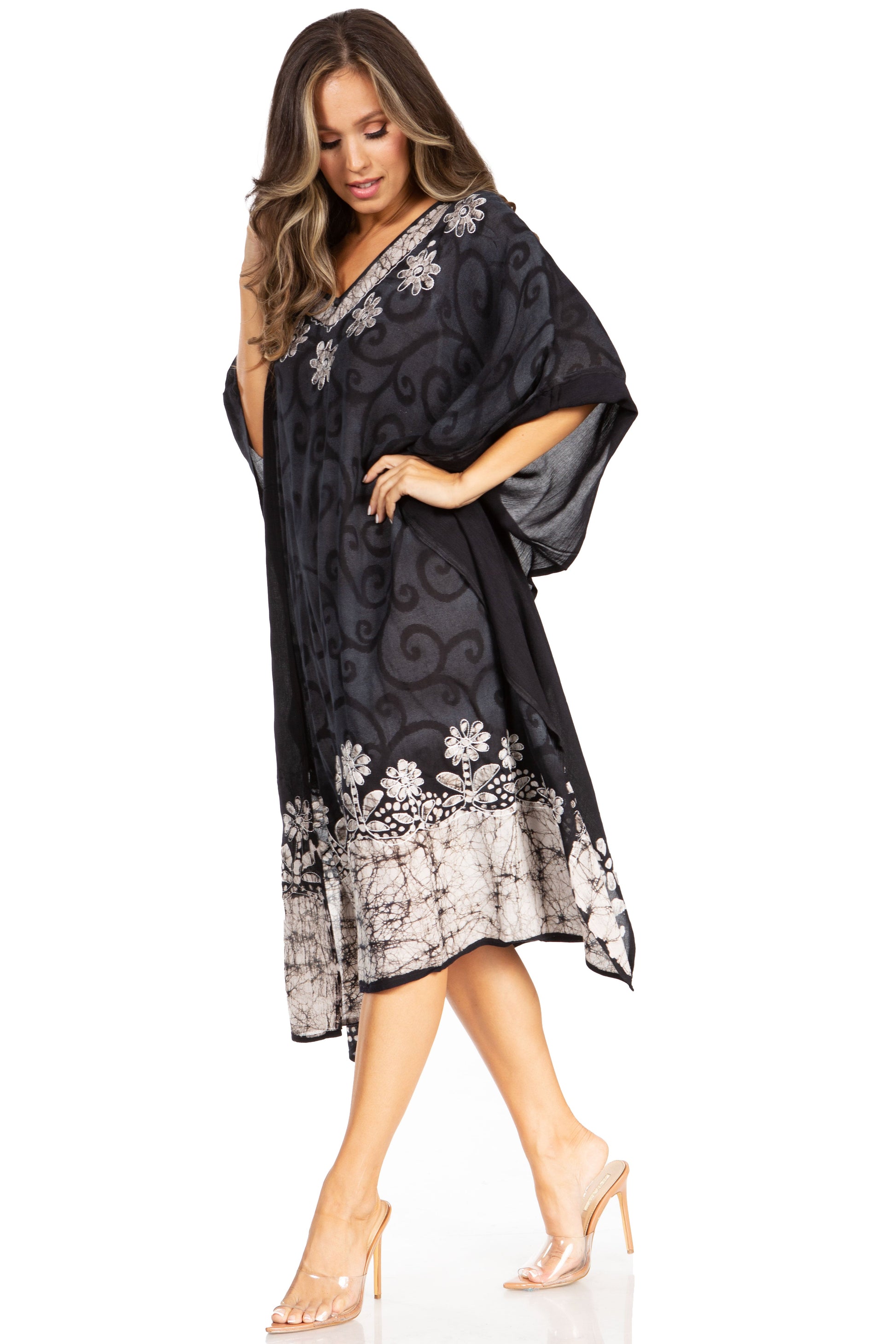 Sakkas Clementine Women's Tie Dye Caftan Dress/Cover Up Beach Kaftan Boho Summer - Concordia Style Boutique