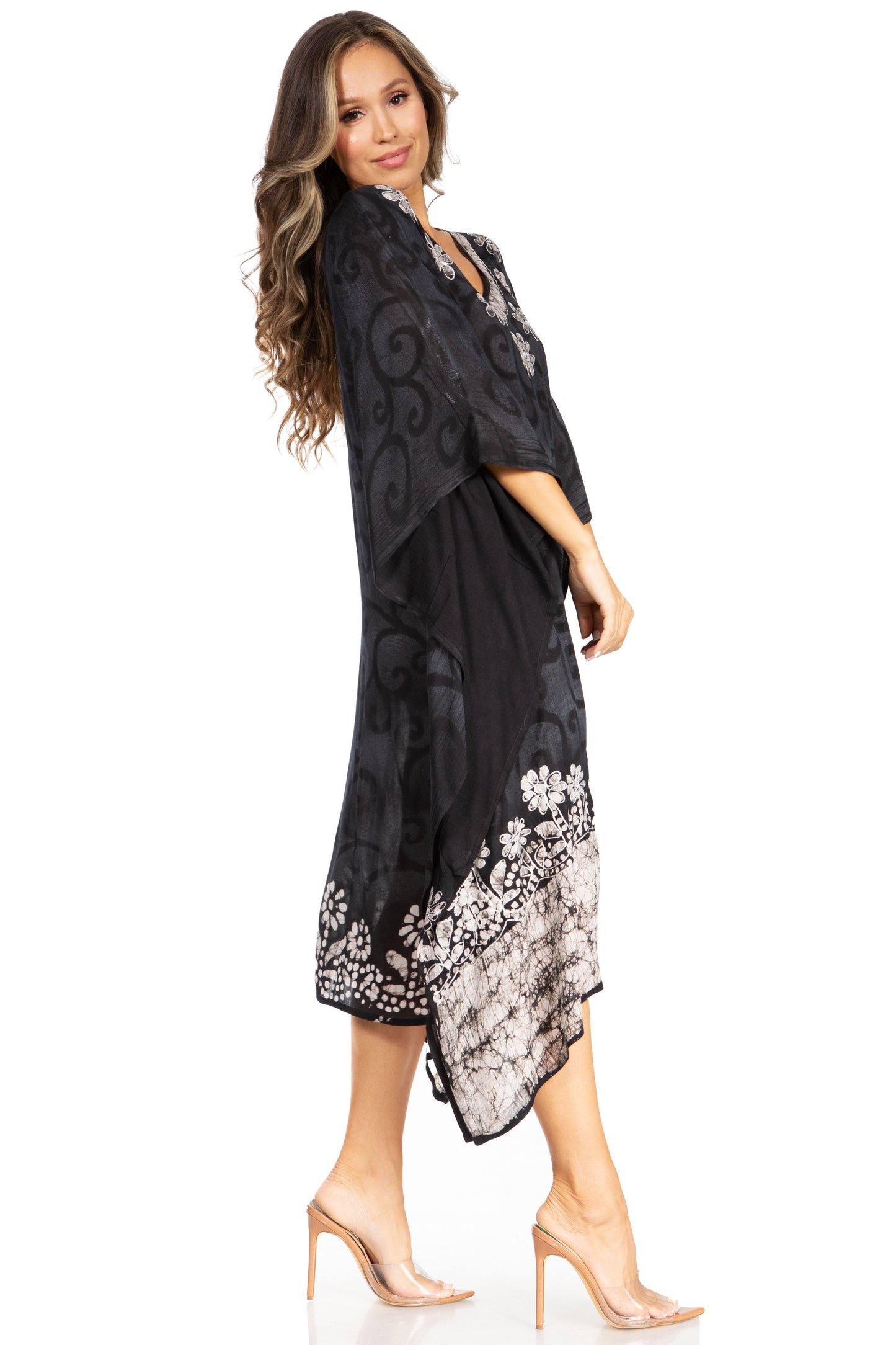 Sakkas Clementine Women's Tie Dye Caftan Dress/Cover Up Beach Kaftan Boho Summer - Concordia Style Boutique