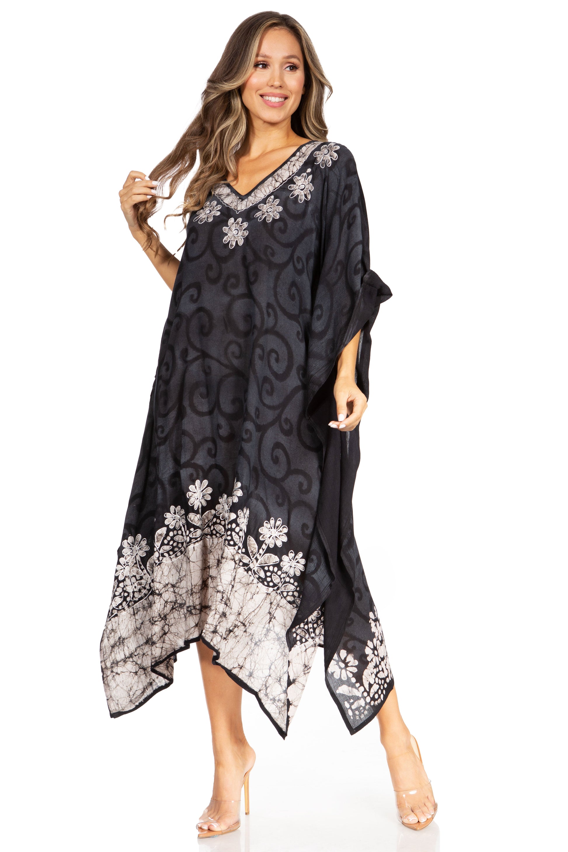 Sakkas Clementine Women's Tie Dye Caftan Dress/Cover Up Beach Kaftan Boho Summer - Concordia Style Boutique