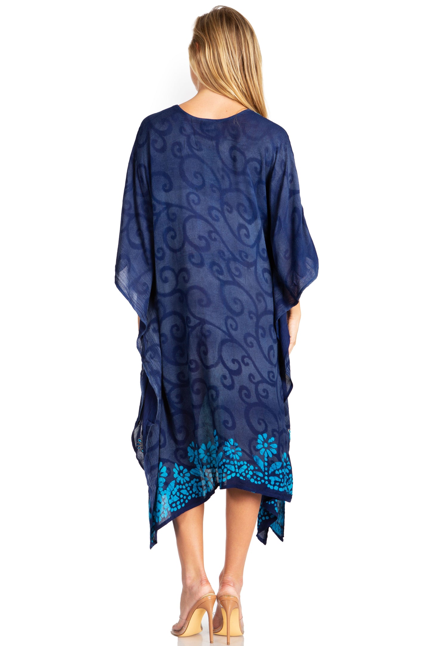 Sakkas Clementine Women's Tie Dye Caftan Dress/Cover Up Beach Kaftan Boho Summer - Concordia Style Boutique