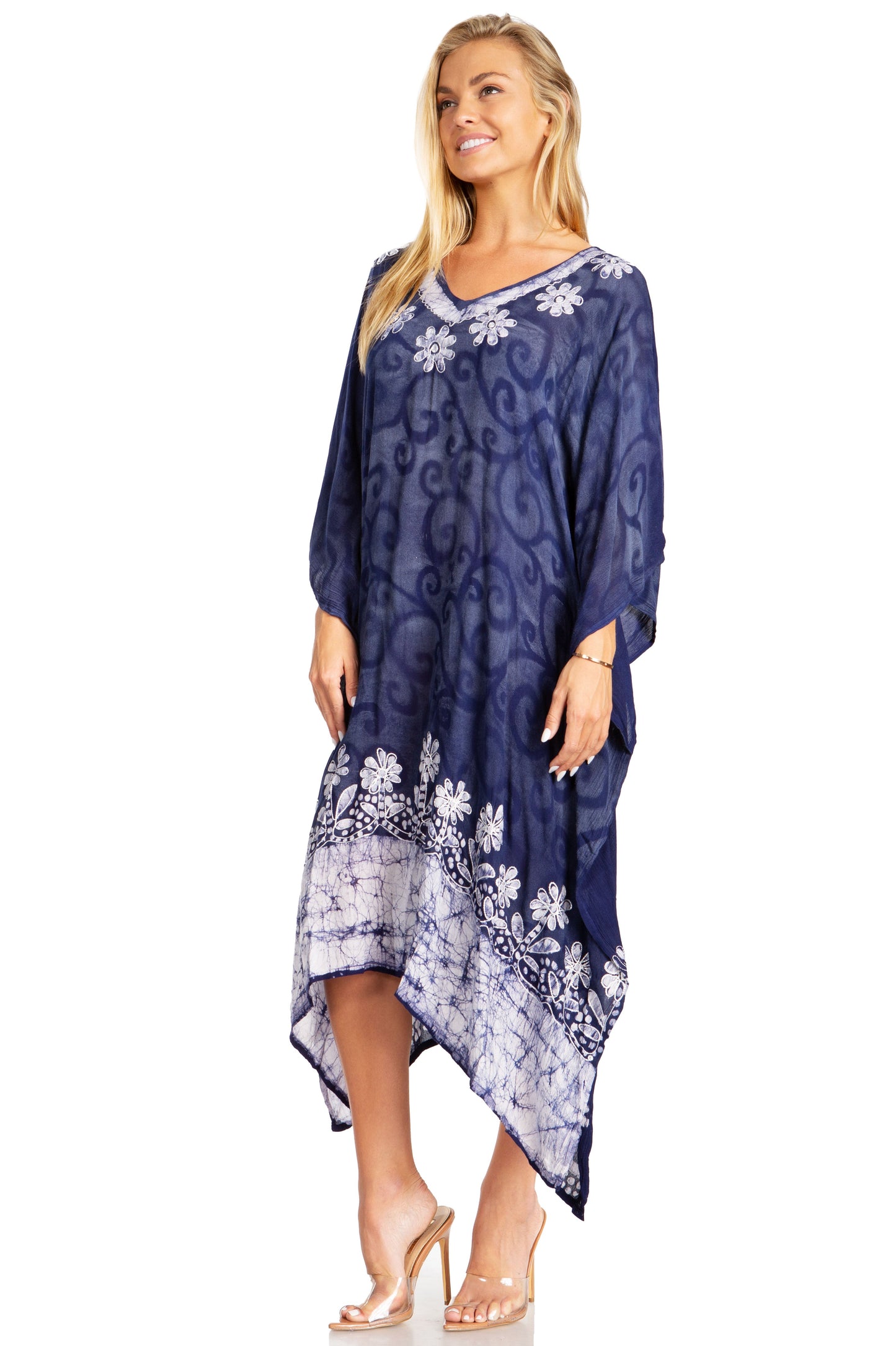 Sakkas Clementine Women's Tie Dye Caftan Dress/Cover Up Beach Kaftan Boho Summer - Concordia Style Boutique