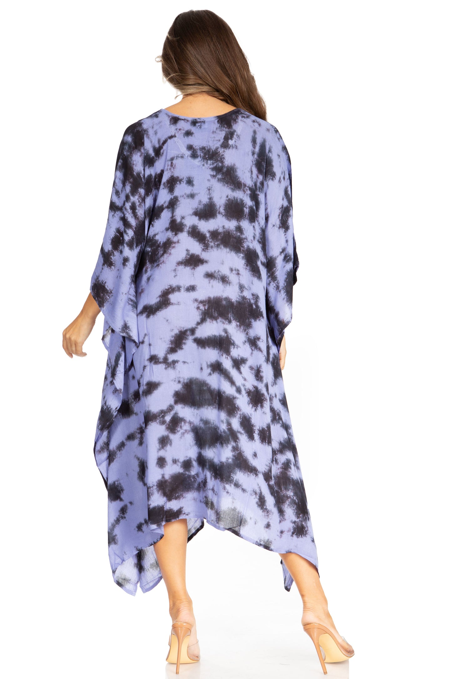 Sakkas Clementine Women's Tie Dye Caftan Dress/Cover Up Beach Kaftan Boho Summer - Concordia Style Boutique