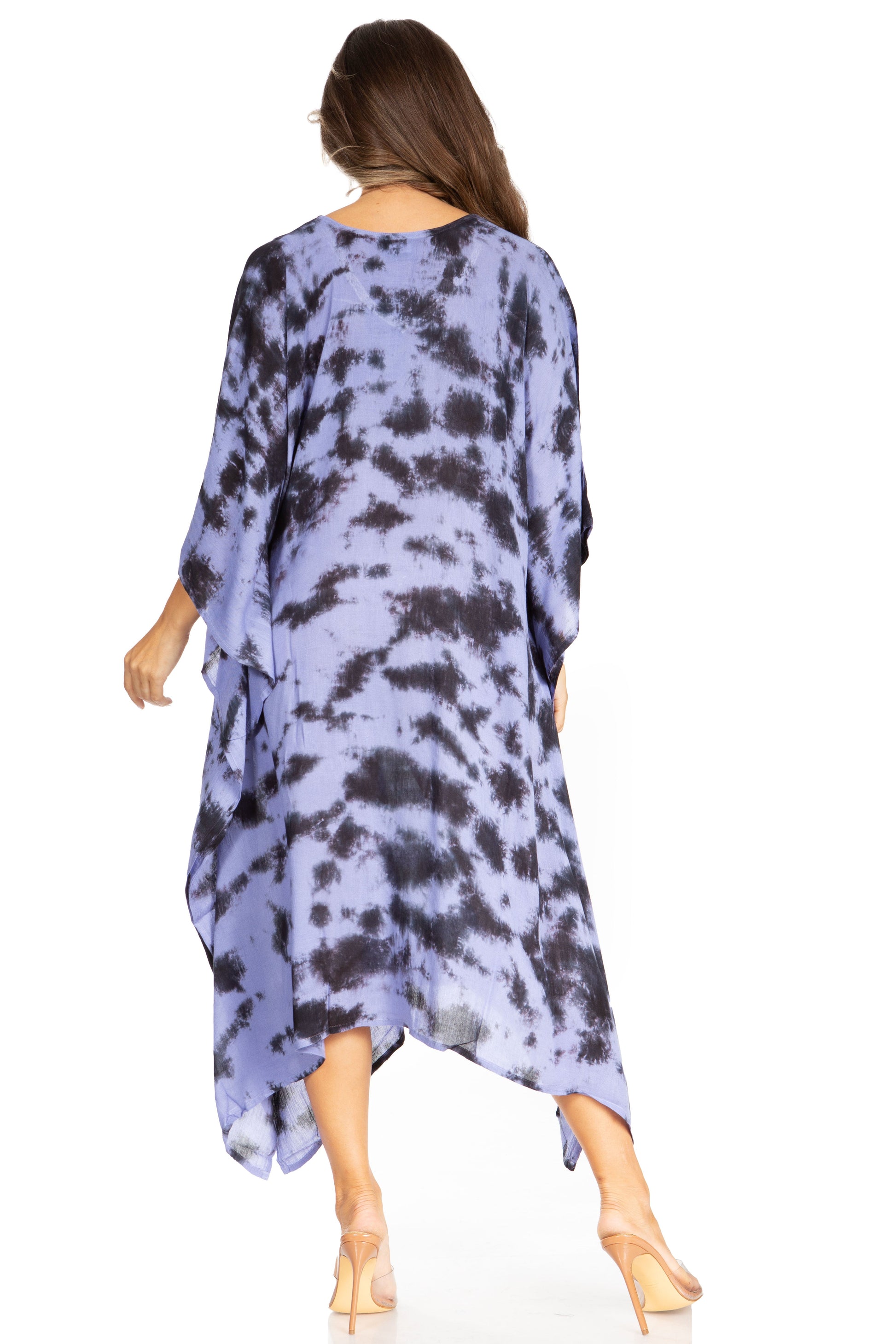 Sakkas Clementine Women's Tie Dye Caftan Dress/Cover Up Beach Kaftan Boho Summer - Concordia Style Boutique