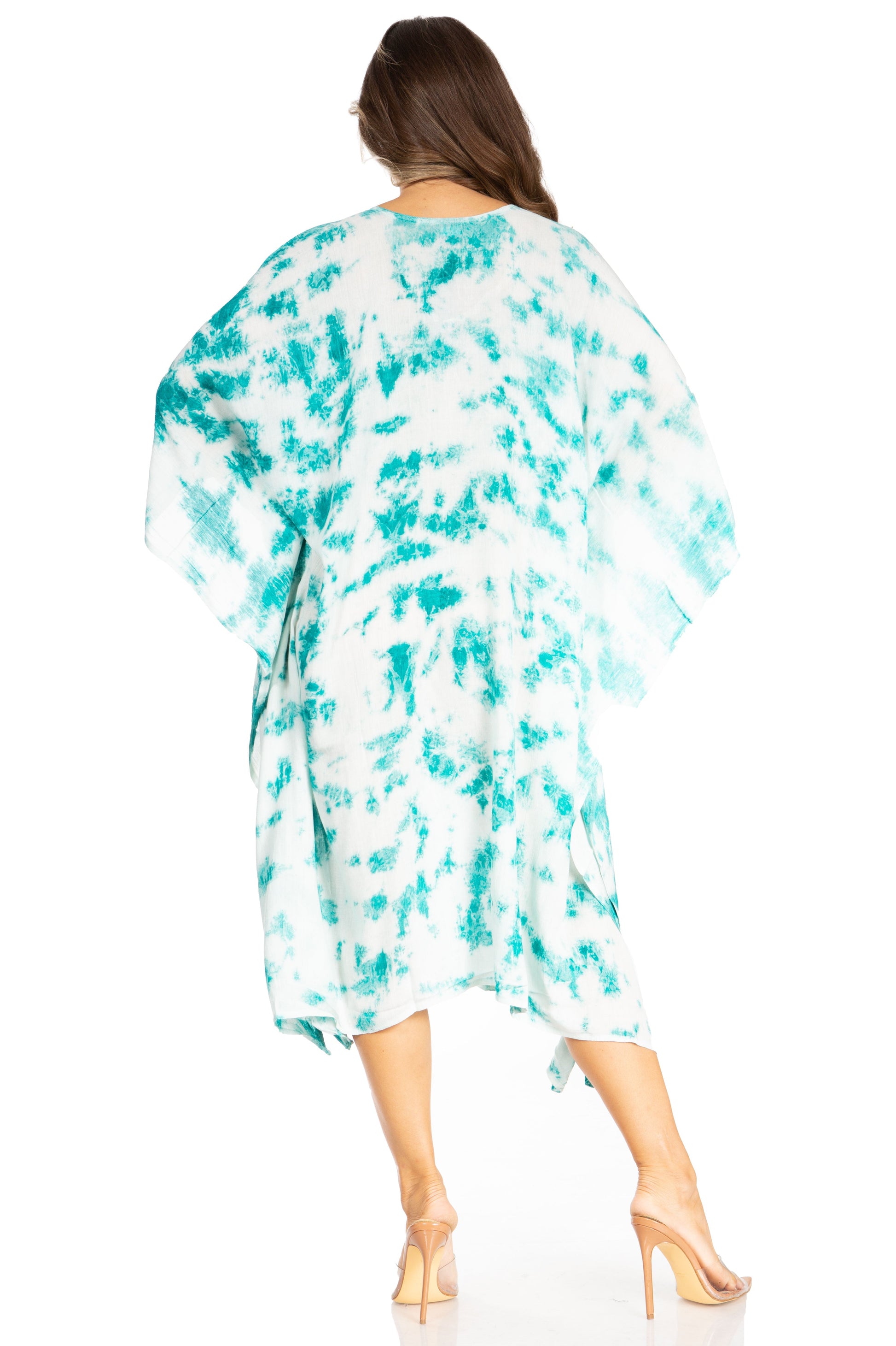 Sakkas Clementine Women's Tie Dye Caftan Dress/Cover Up Beach Kaftan Boho Summer - Concordia Style Boutique