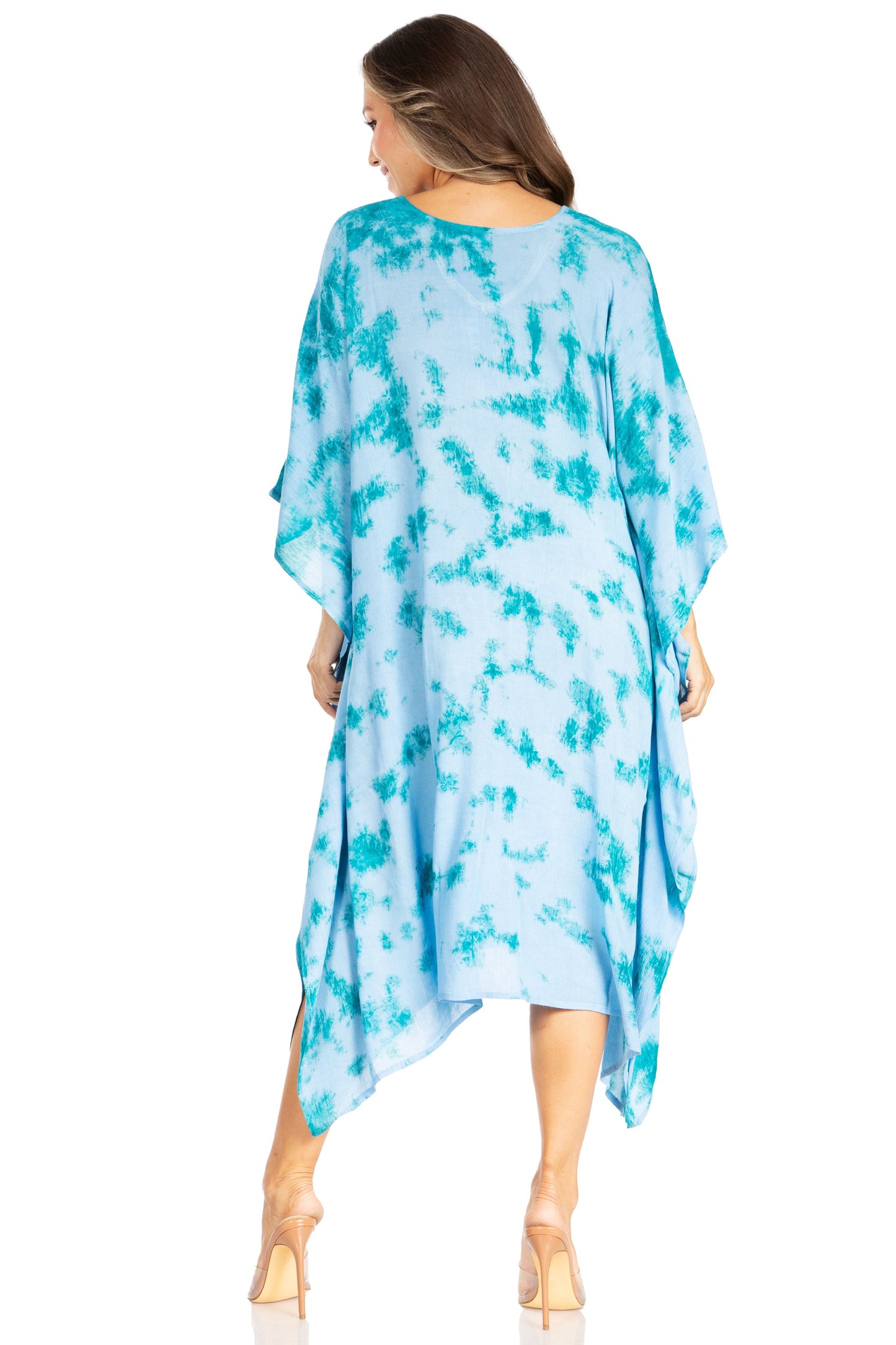 Sakkas Clementine Women's Tie Dye Caftan Dress/Cover Up Beach Kaftan Boho Summer - Concordia Style Boutique