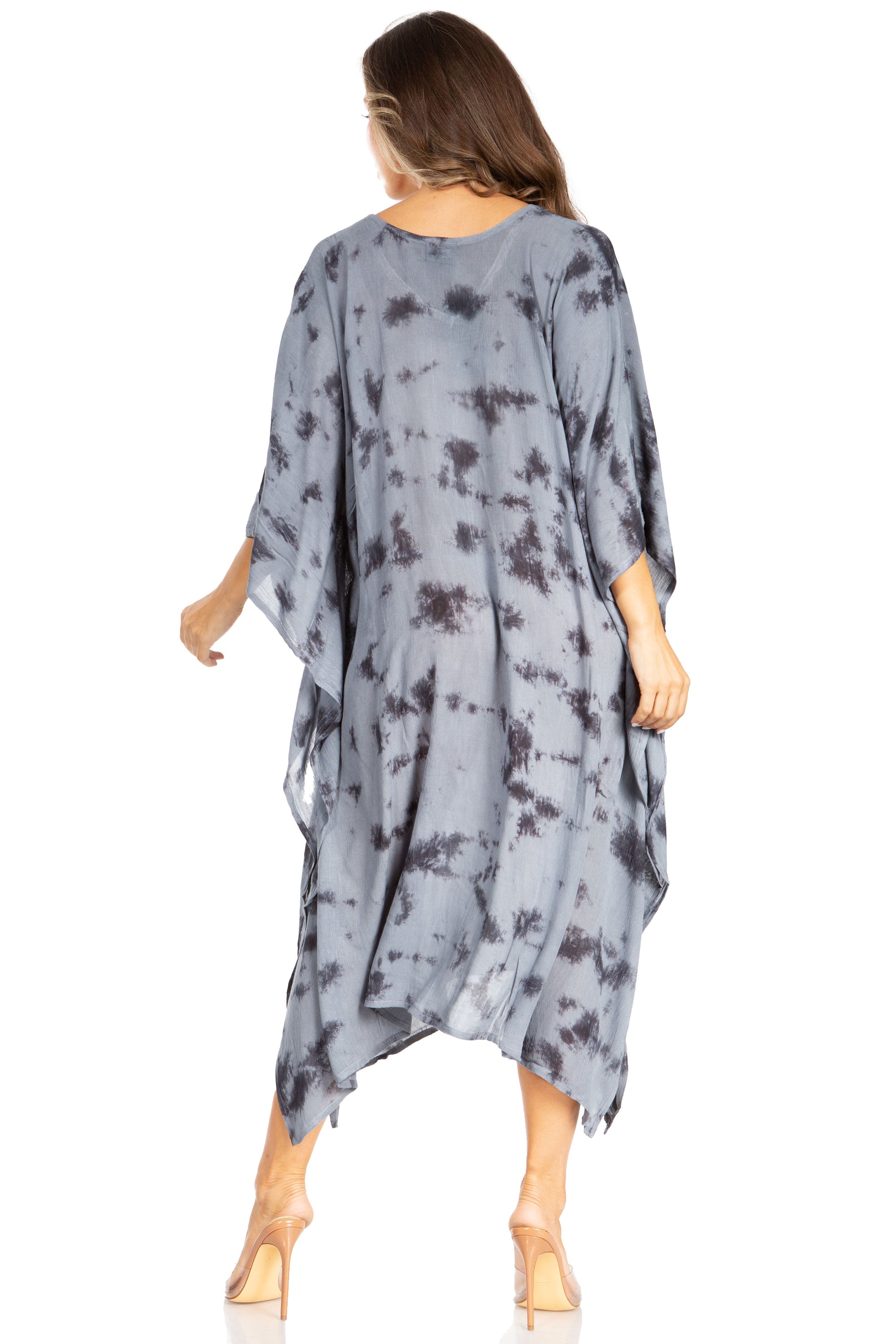 Sakkas Clementine Women's Tie Dye Caftan Dress/Cover Up Beach Kaftan Boho Summer - Concordia Style Boutique