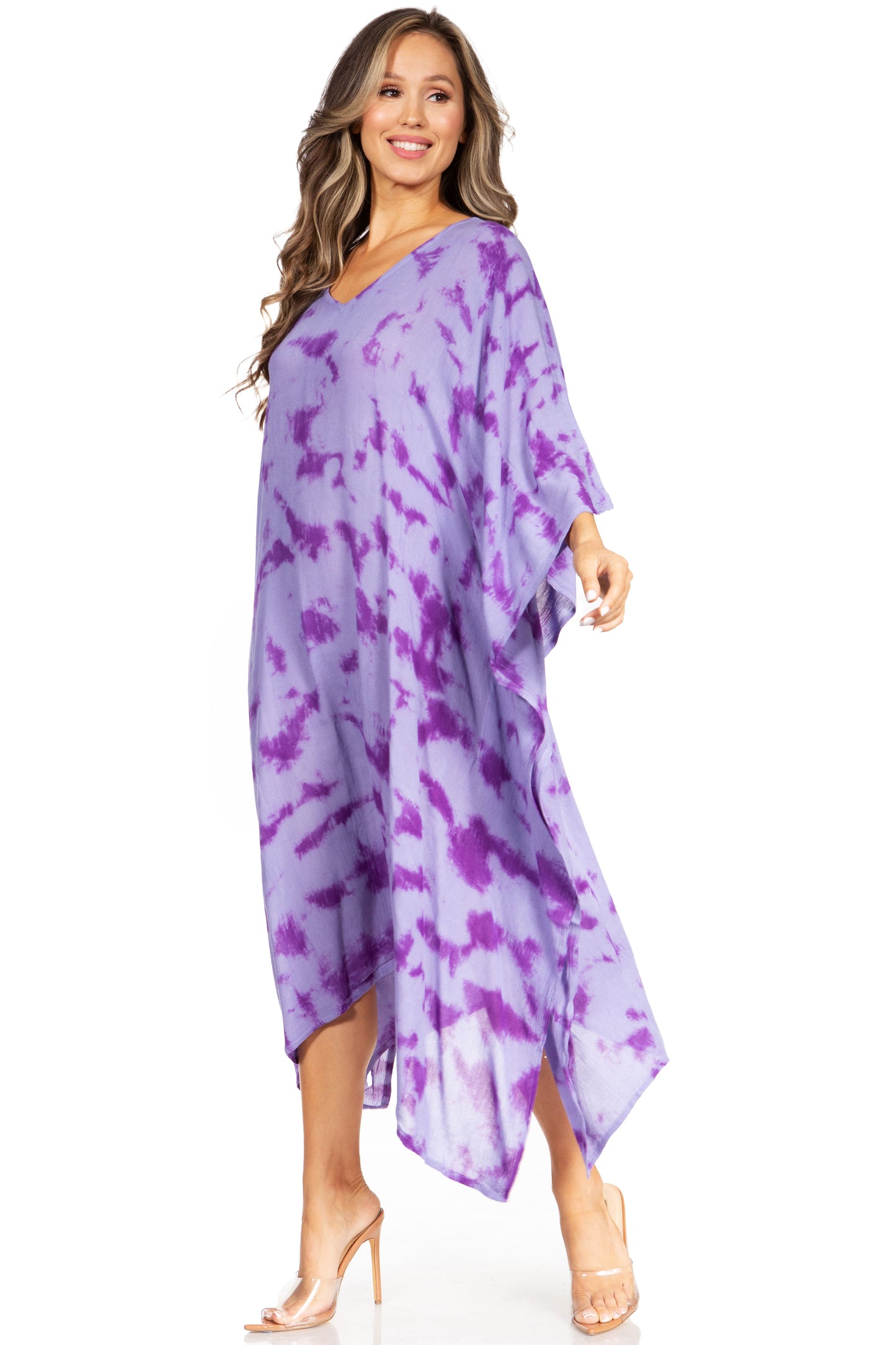 Sakkas Clementine Women's Tie Dye Caftan Dress/Cover Up Beach Kaftan Boho Summer - Concordia Style Boutique