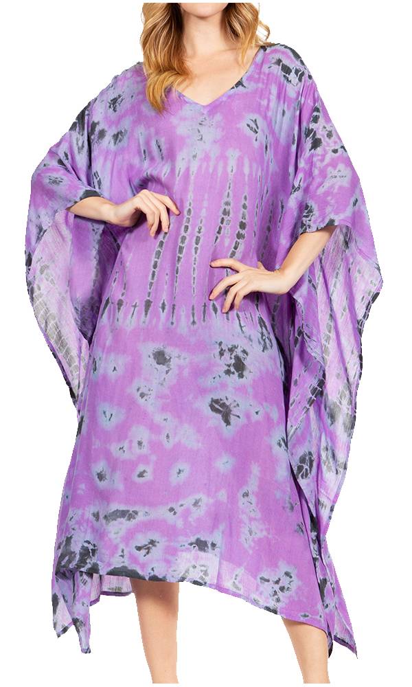 Sakkas Clementine Women's Tie Dye Caftan Dress/Cover Up Beach Kaftan Boho Summer - Concordia Style Boutique