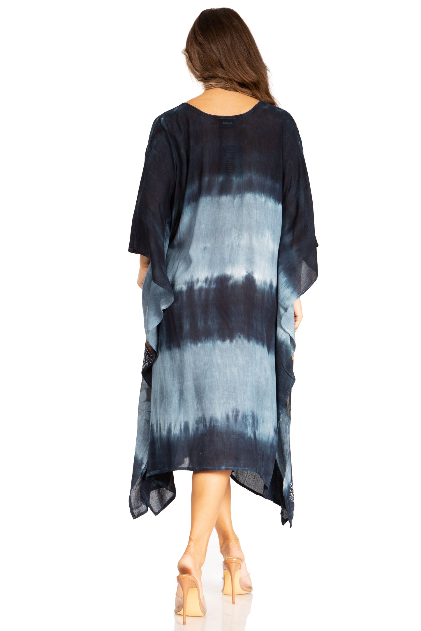 Sakkas Clementine Second Women's Tie Dye Caftan Dress/Cover Up Beach Kaftan Boho - Concordia Style Boutique