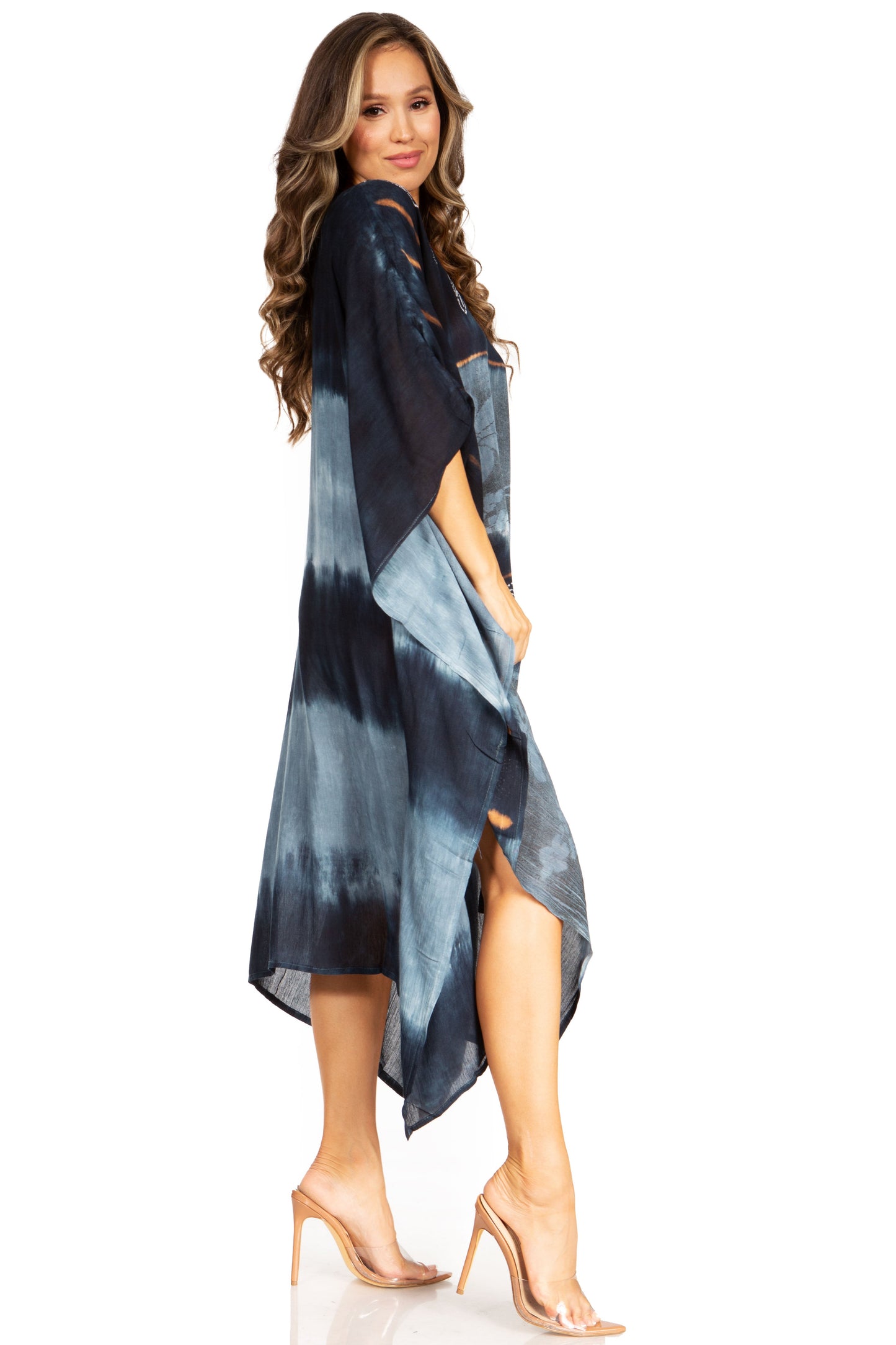 Sakkas Clementine Second Women's Tie Dye Caftan Dress/Cover Up Beach Kaftan Boho - Concordia Style Boutique