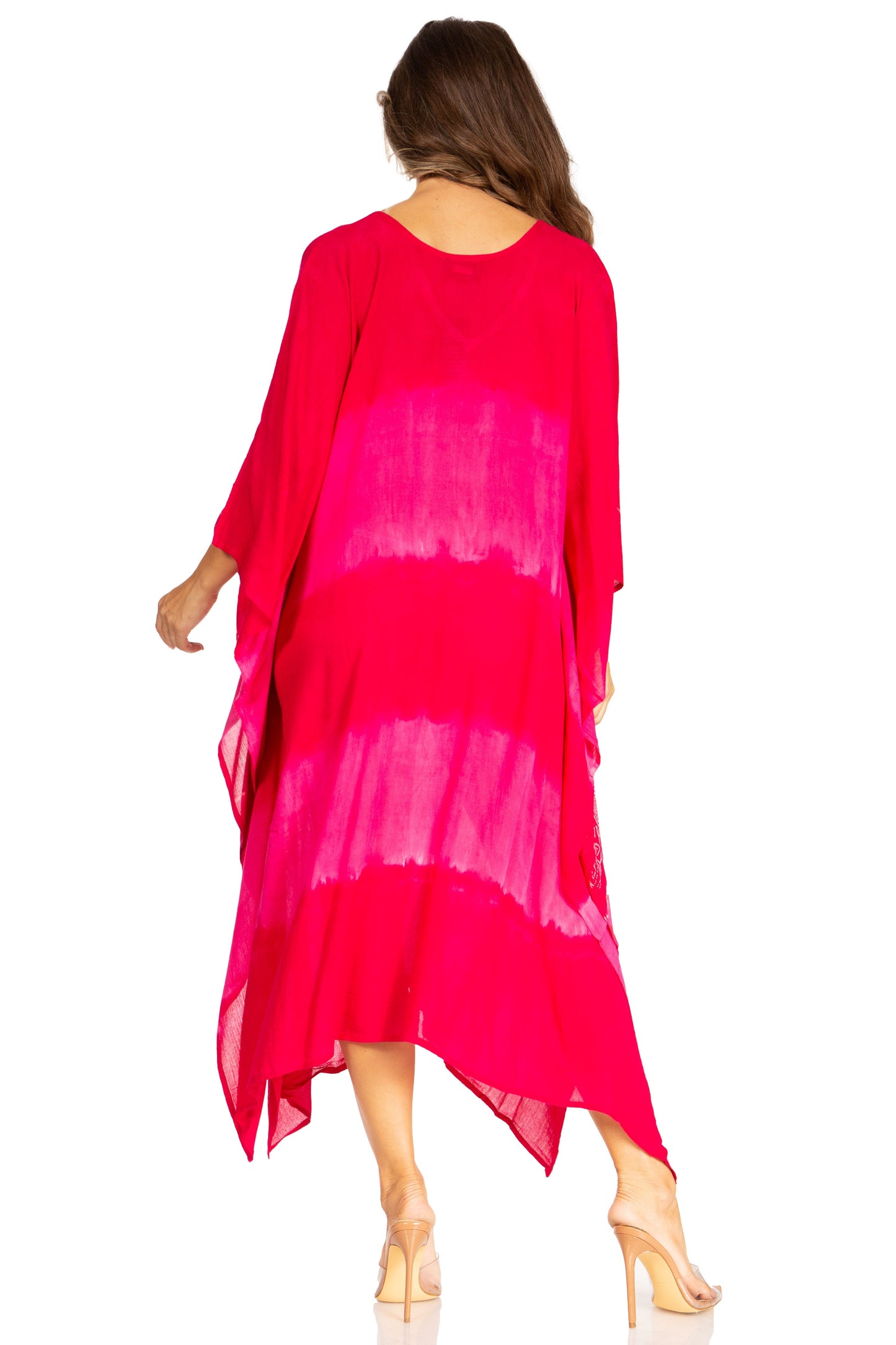 Sakkas Clementine Second Women's Tie Dye Caftan Dress/Cover Up Beach Kaftan Boho - Concordia Style Boutique