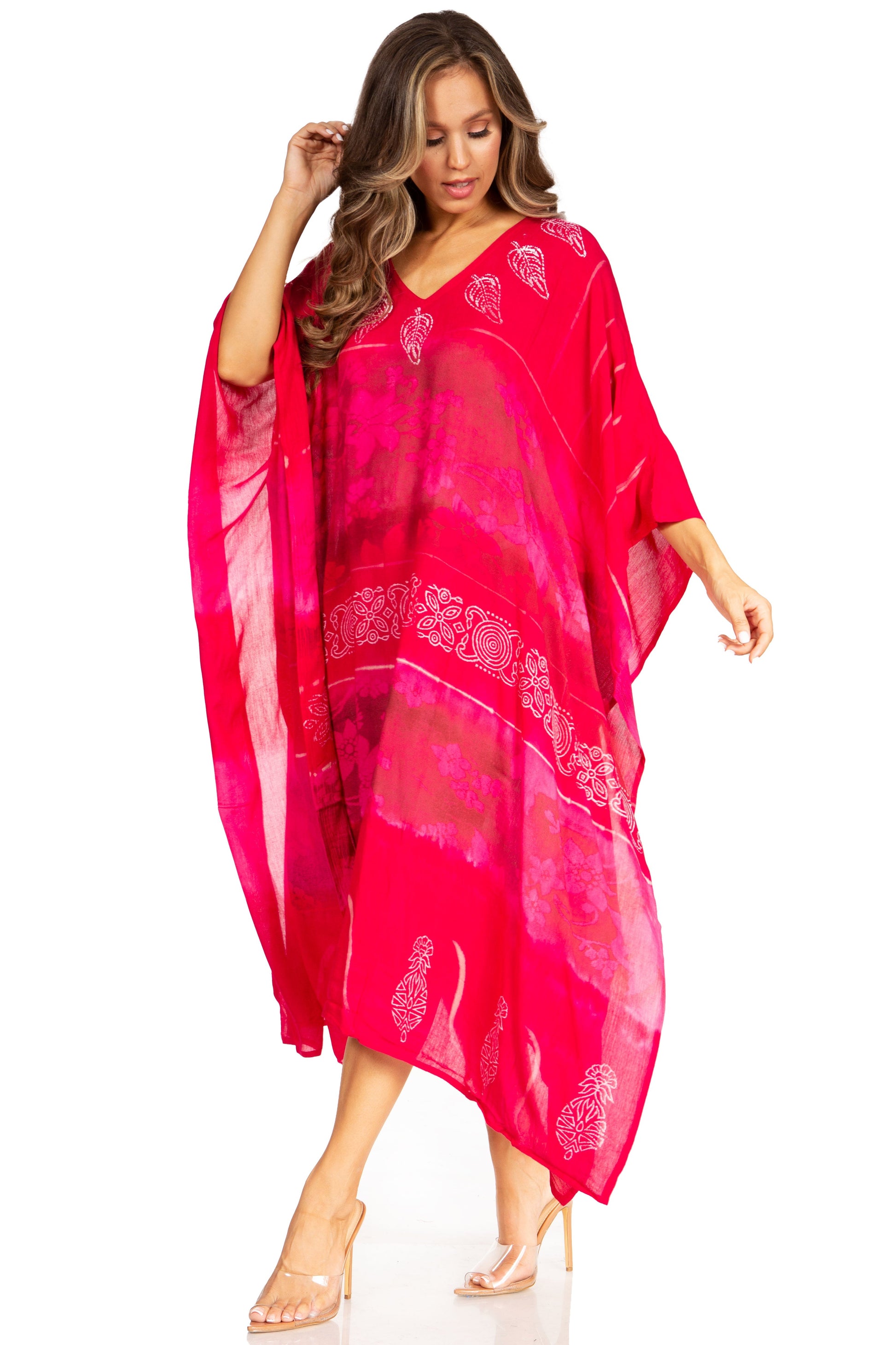 Sakkas Clementine Second Women's Tie Dye Caftan Dress/Cover Up Beach Kaftan Boho - Concordia Style Boutique