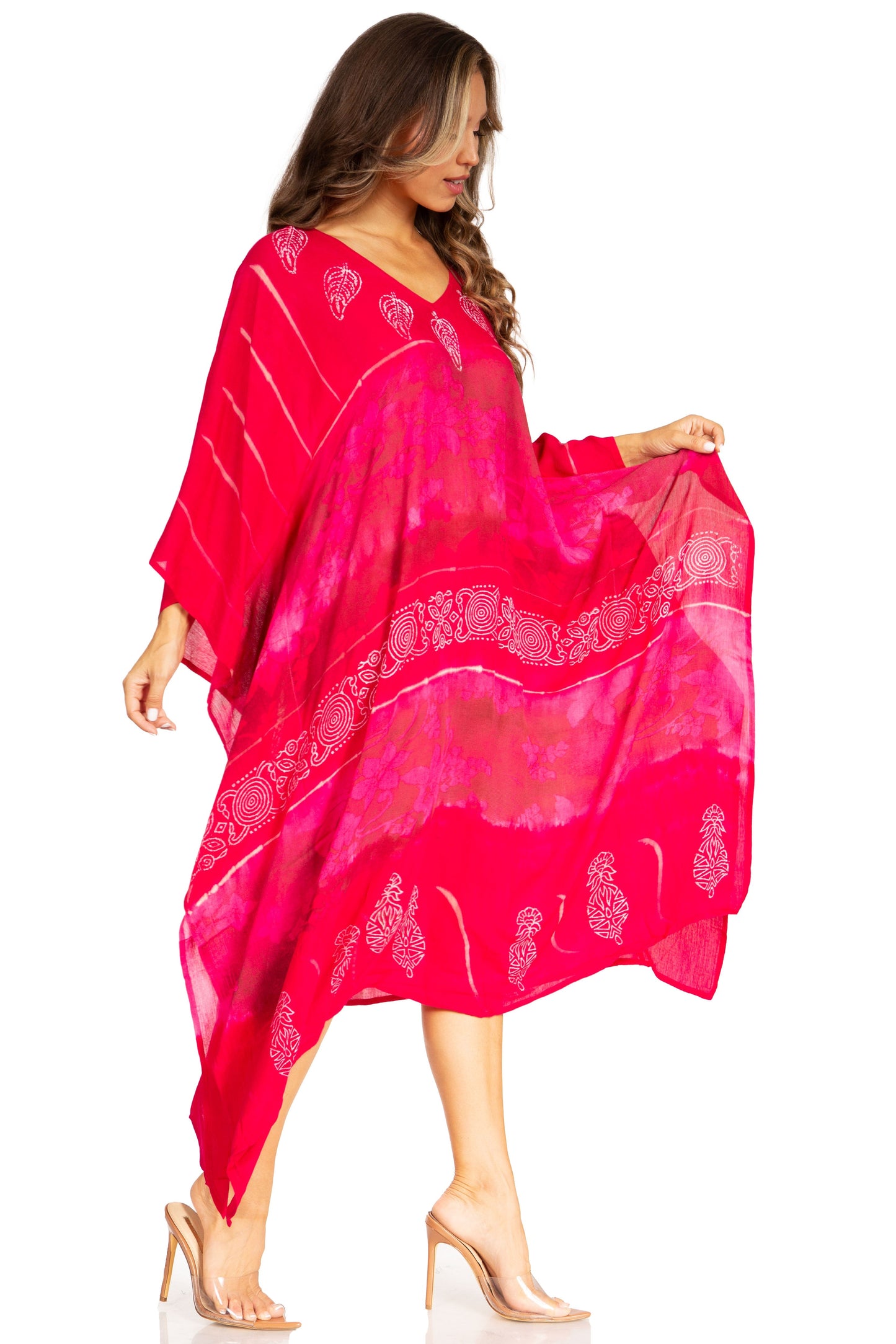 Sakkas Clementine Second Women's Tie Dye Caftan Dress/Cover Up Beach Kaftan Boho - Concordia Style Boutique