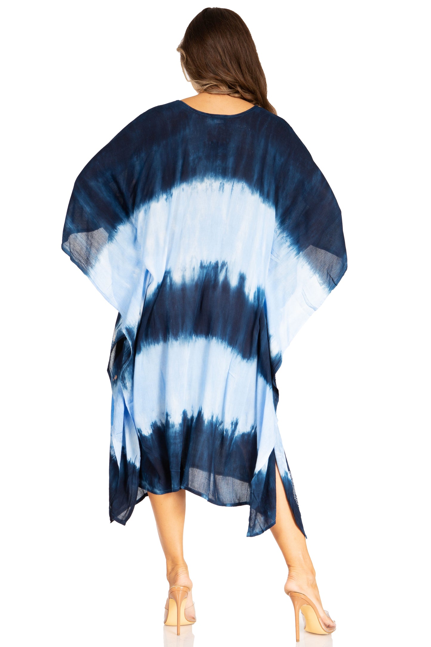 Sakkas Clementine Second Women's Tie Dye Caftan Dress/Cover Up Beach Kaftan Boho - Concordia Style Boutique