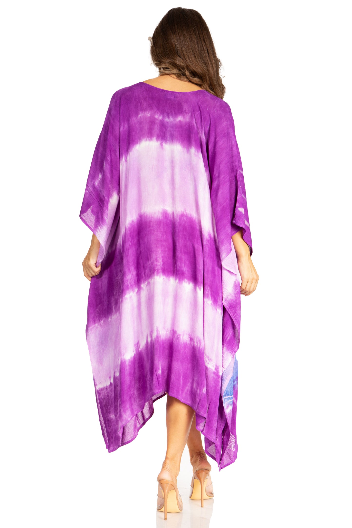 Sakkas Clementine Second Women's Tie Dye Caftan Dress/Cover Up Beach Kaftan Boho - Concordia Style Boutique