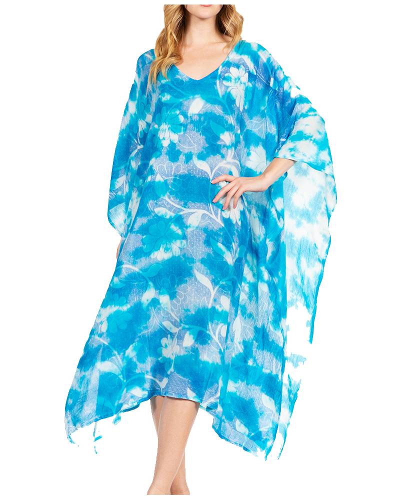 Sakkas Clementine Second Women's Tie Dye Caftan Dress/Cover Up Beach Kaftan Boho - Concordia Style Boutique