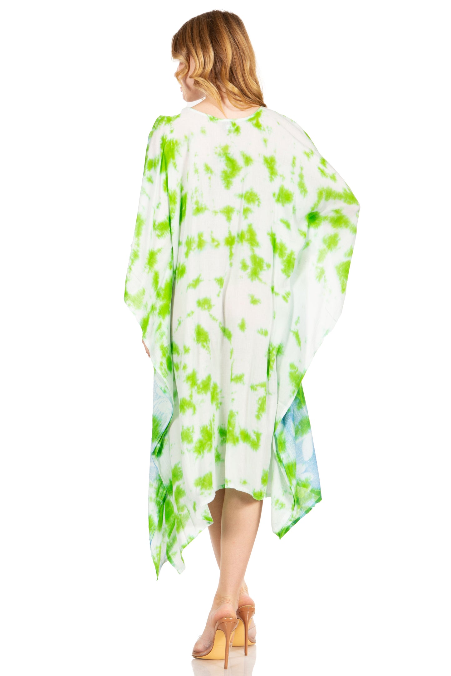 Sakkas Clementine Second Women's Tie Dye Caftan Dress/Cover Up Beach Kaftan Boho - Concordia Style Boutique