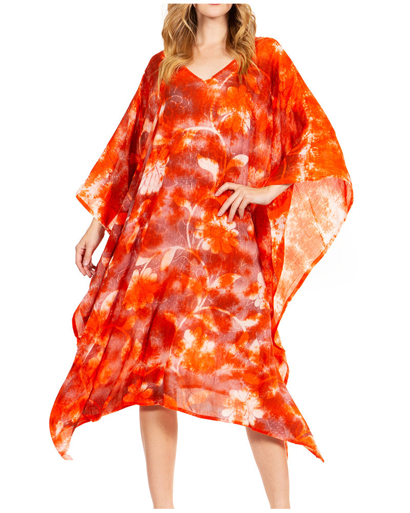 Sakkas Clementine Second Women's Tie Dye Caftan Dress/Cover Up Beach Kaftan Boho - Concordia Style Boutique