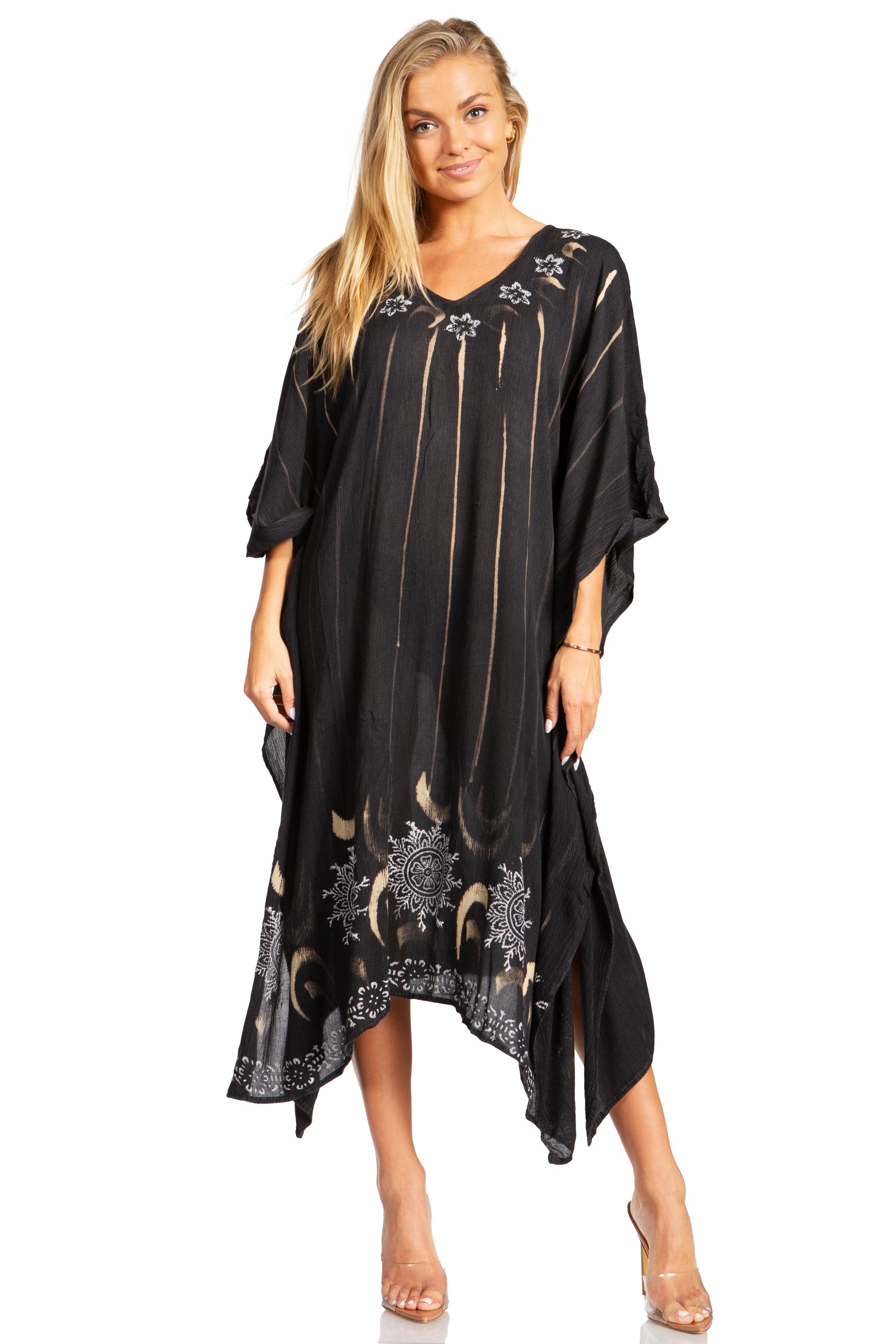 Sakkas Clementine Third Women's Tie Dye Caftan Dress/Cover Up Beach Kaftan Summer - Concordia Style Boutique