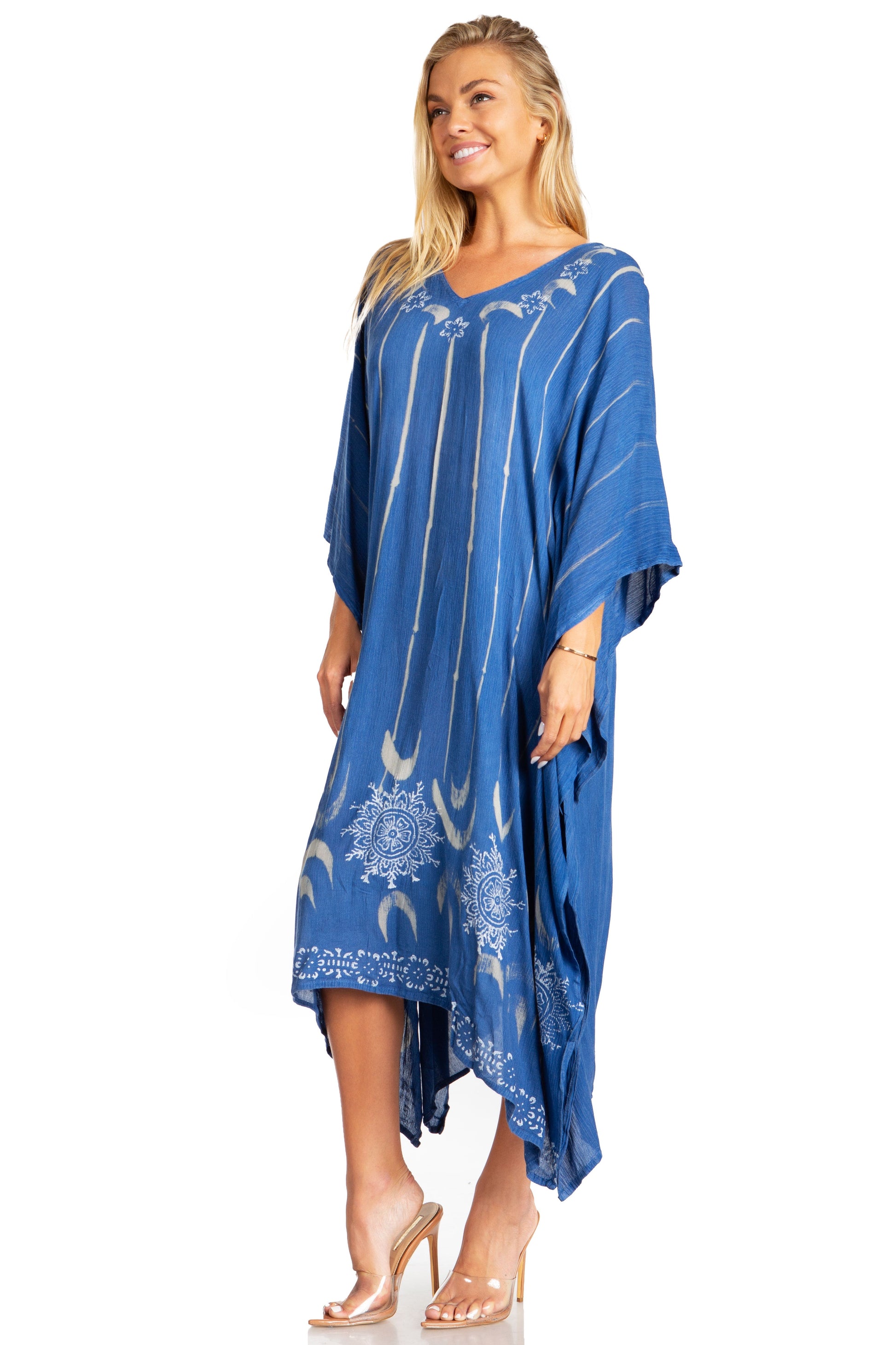 Sakkas Clementine Third Women's Tie Dye Caftan Dress/Cover Up Beach Kaftan Summer - Concordia Style Boutique