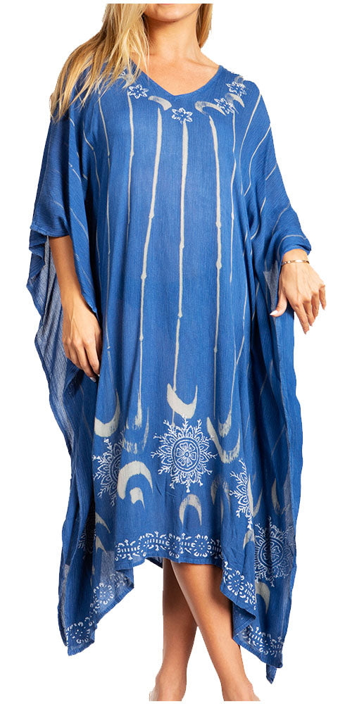 Sakkas Clementine Third Women's Tie Dye Caftan Dress/Cover Up Beach Kaftan Summer - Concordia Style Boutique