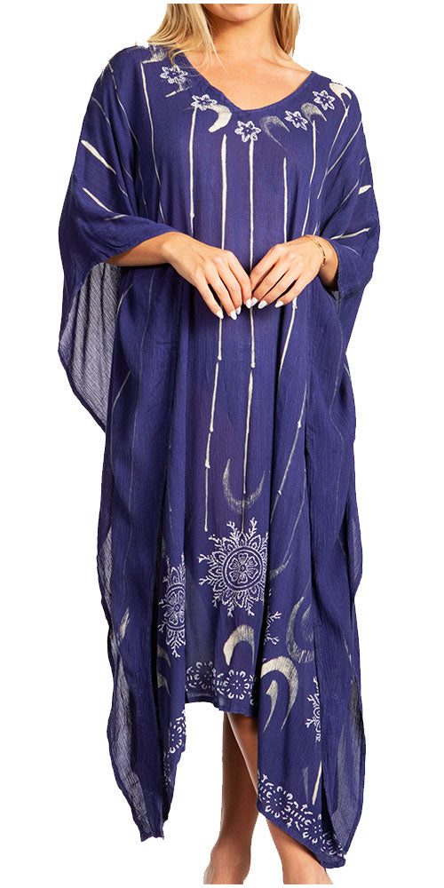 Sakkas Clementine Third Women's Tie Dye Caftan Dress/Cover Up Beach Kaftan Summer - Concordia Style Boutique