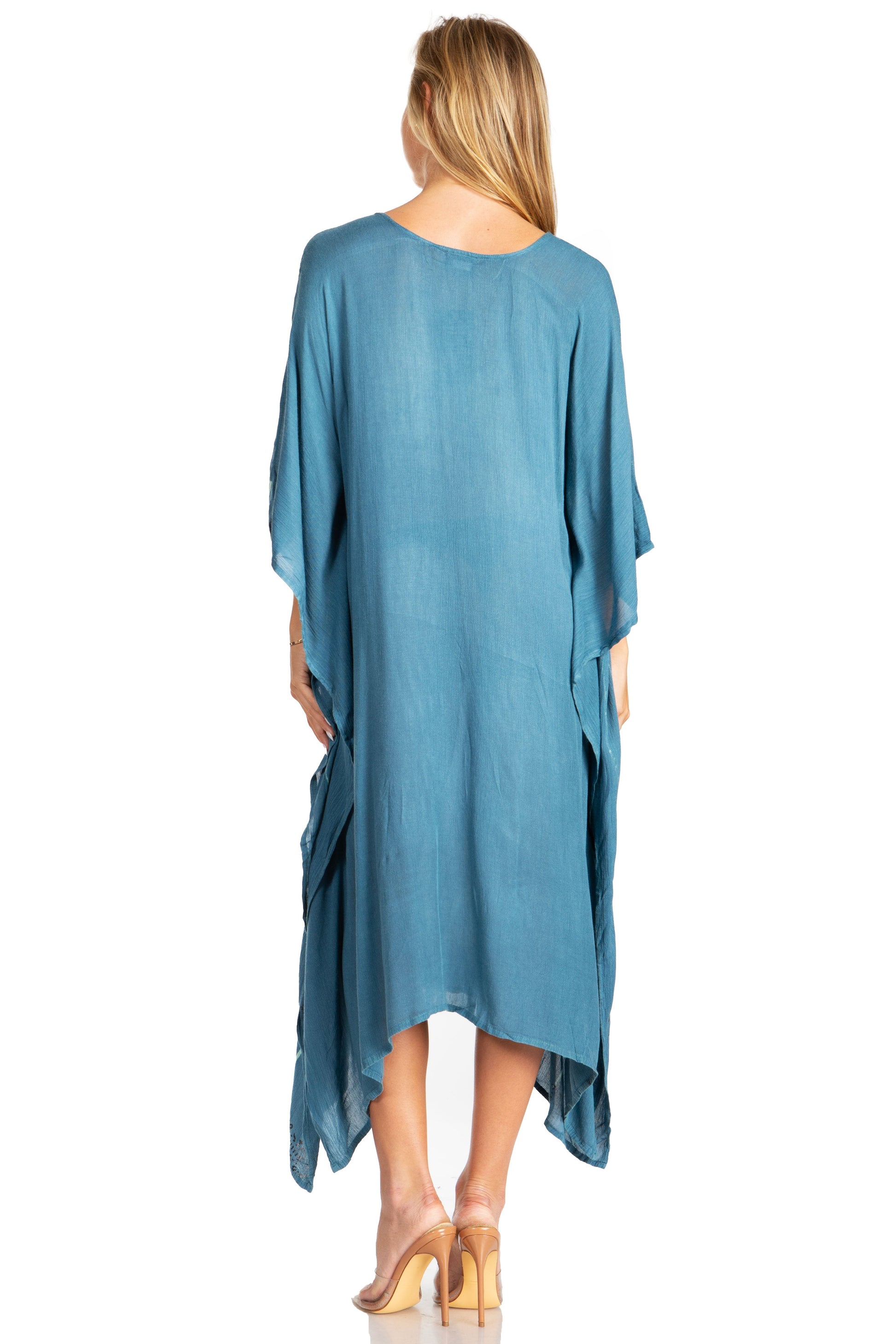 Sakkas Clementine Third Women's Tie Dye Caftan Dress/Cover Up Beach Kaftan Summer - Concordia Style Boutique