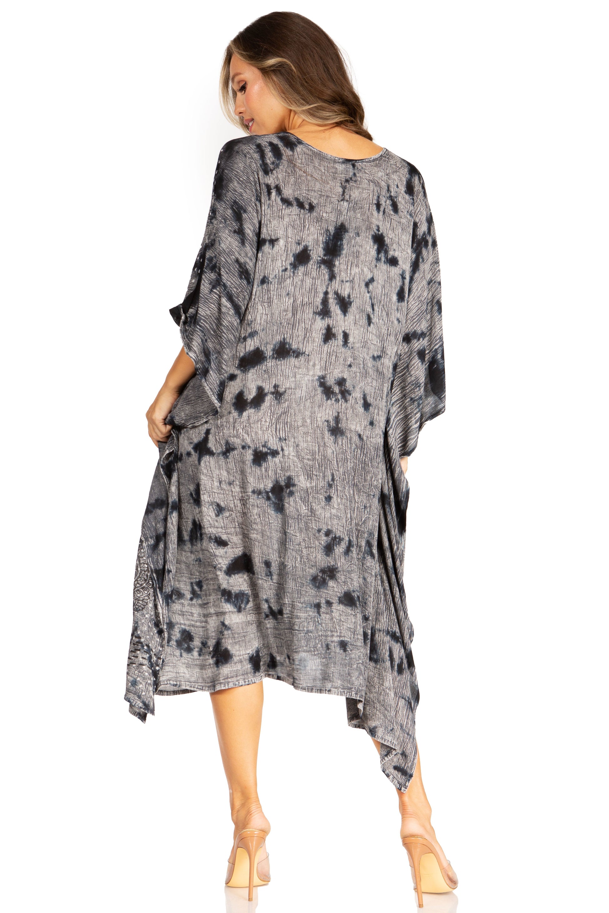 Sakkas Clementine Third Women's Tie Dye Caftan Dress/Cover Up Beach Kaftan Summer - Concordia Style Boutique