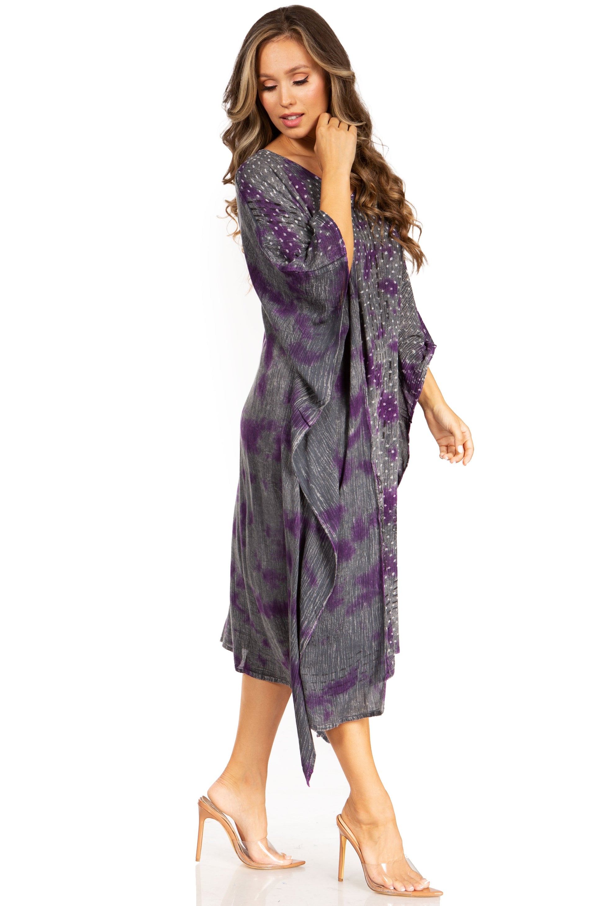 Sakkas Clementine Third Women's Tie Dye Caftan Dress/Cover Up Beach Kaftan Summer - Concordia Style Boutique