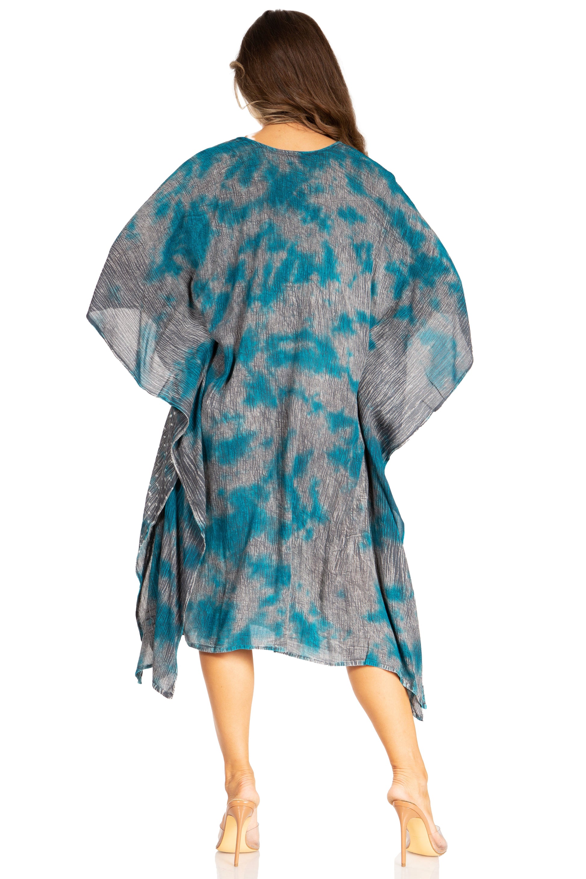 Sakkas Clementine Third Women's Tie Dye Caftan Dress/Cover Up Beach Kaftan Summer - Concordia Style Boutique