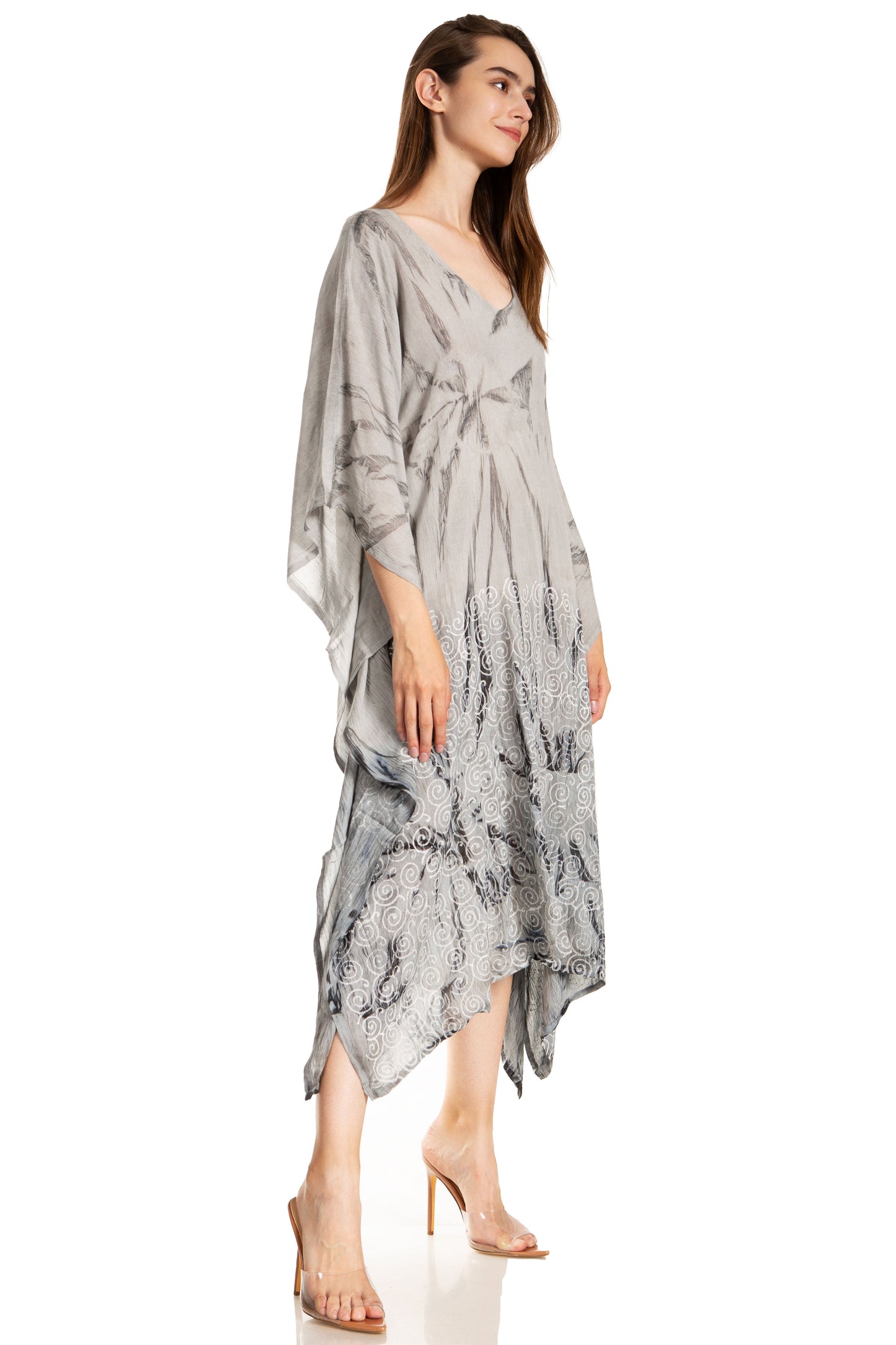 Sakkas Clementine Third Women's Tie Dye Caftan Dress/Cover Up Beach Kaftan Summer - Concordia Style Boutique